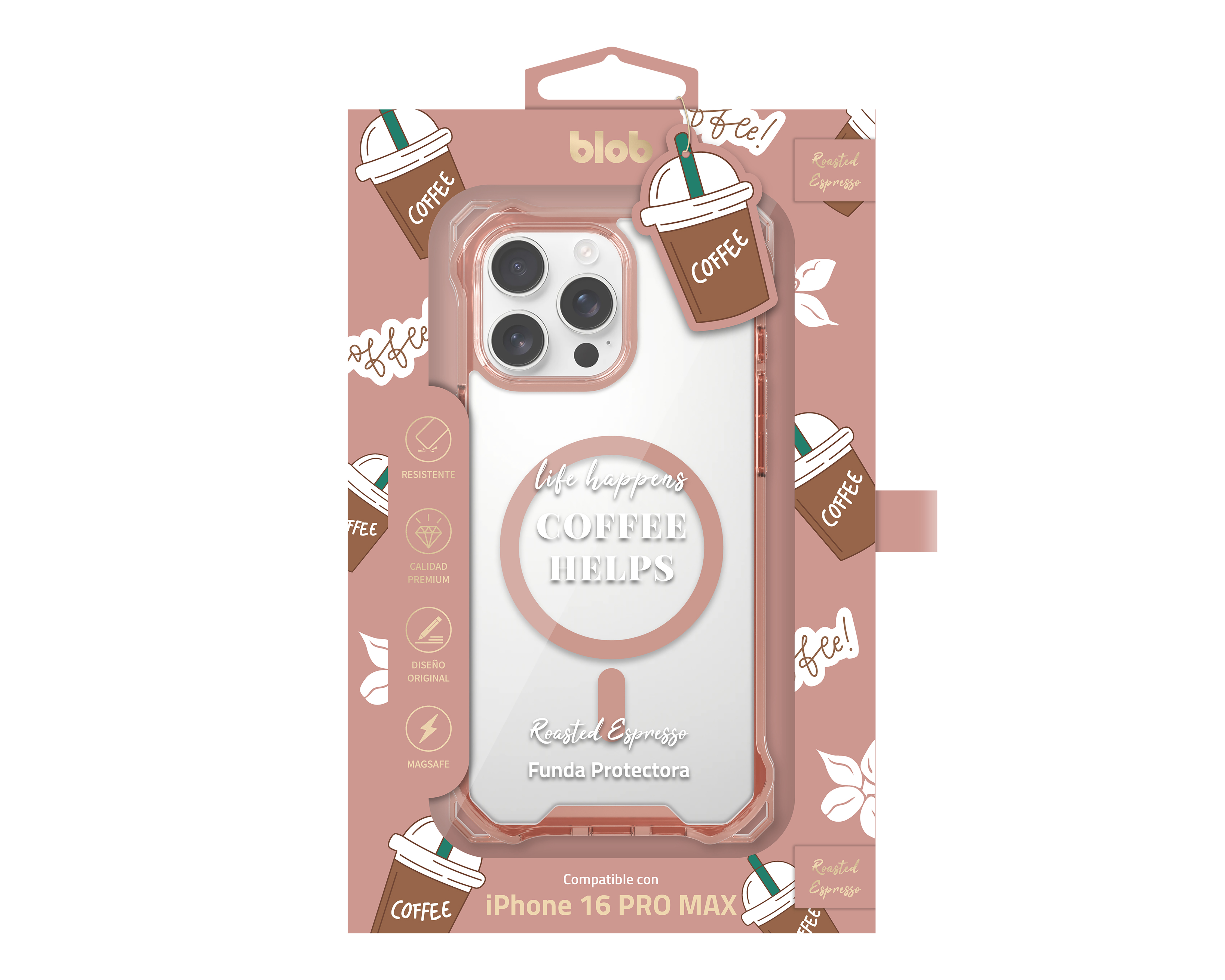 Foto 4 pulgar | Foto 3 | Funda Rosa Blob para iPhone 16 Pro Max