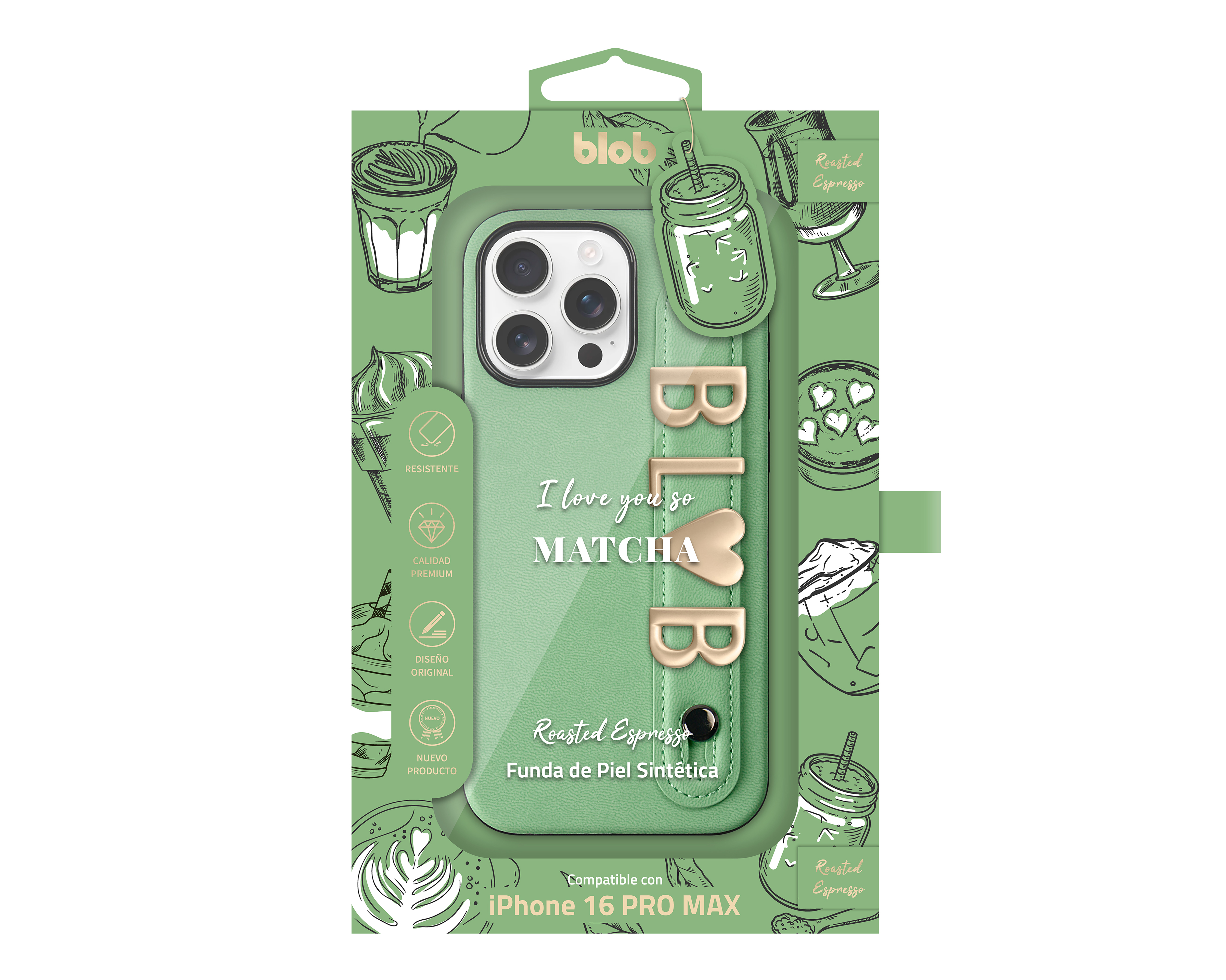Foto 4 pulgar | Foto 3 | Funda Verde Blob para iPhone 16 Pro Max