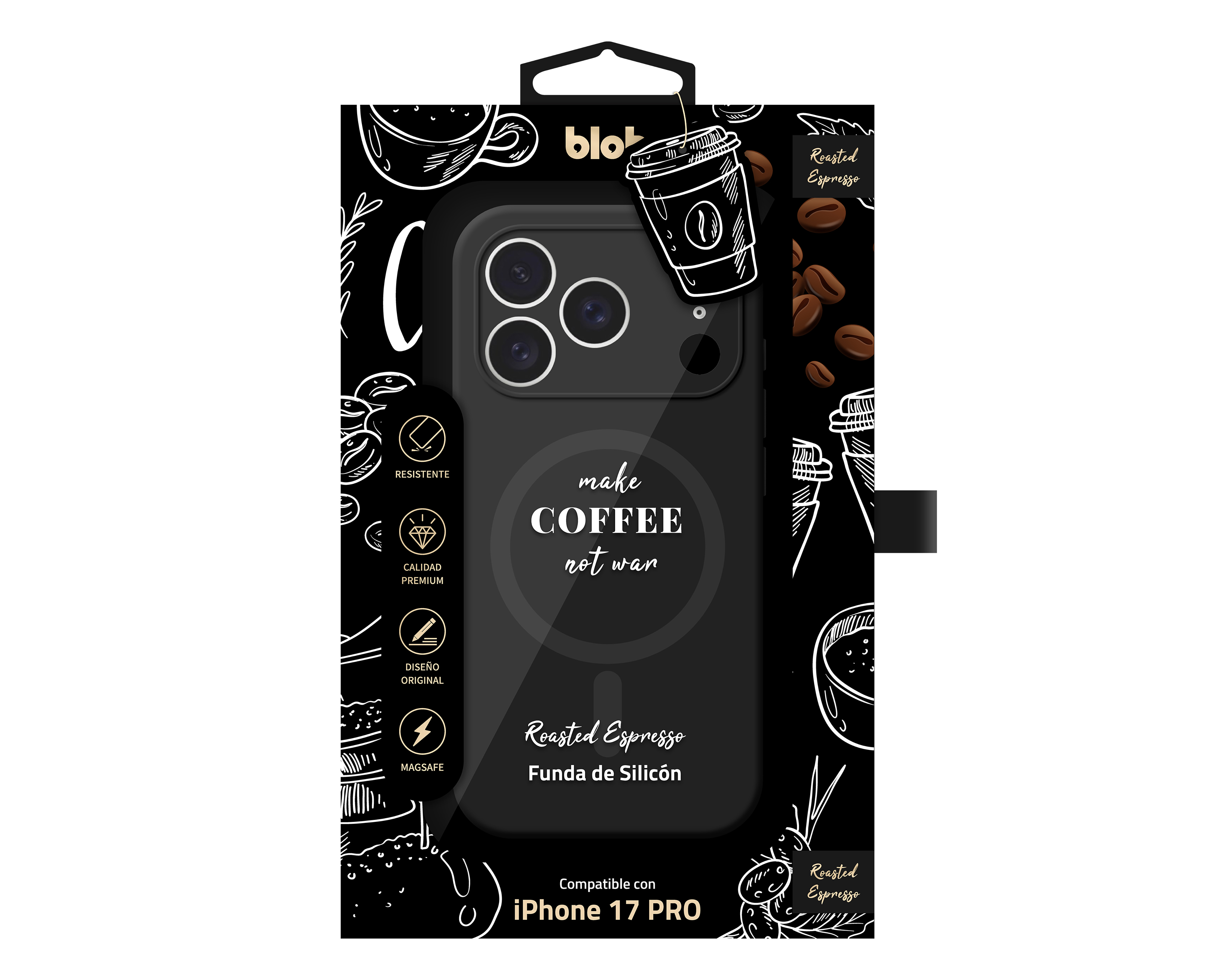 Foto 3 | Foto 3 | Funda Negra Blob para iPhone 17 Pro