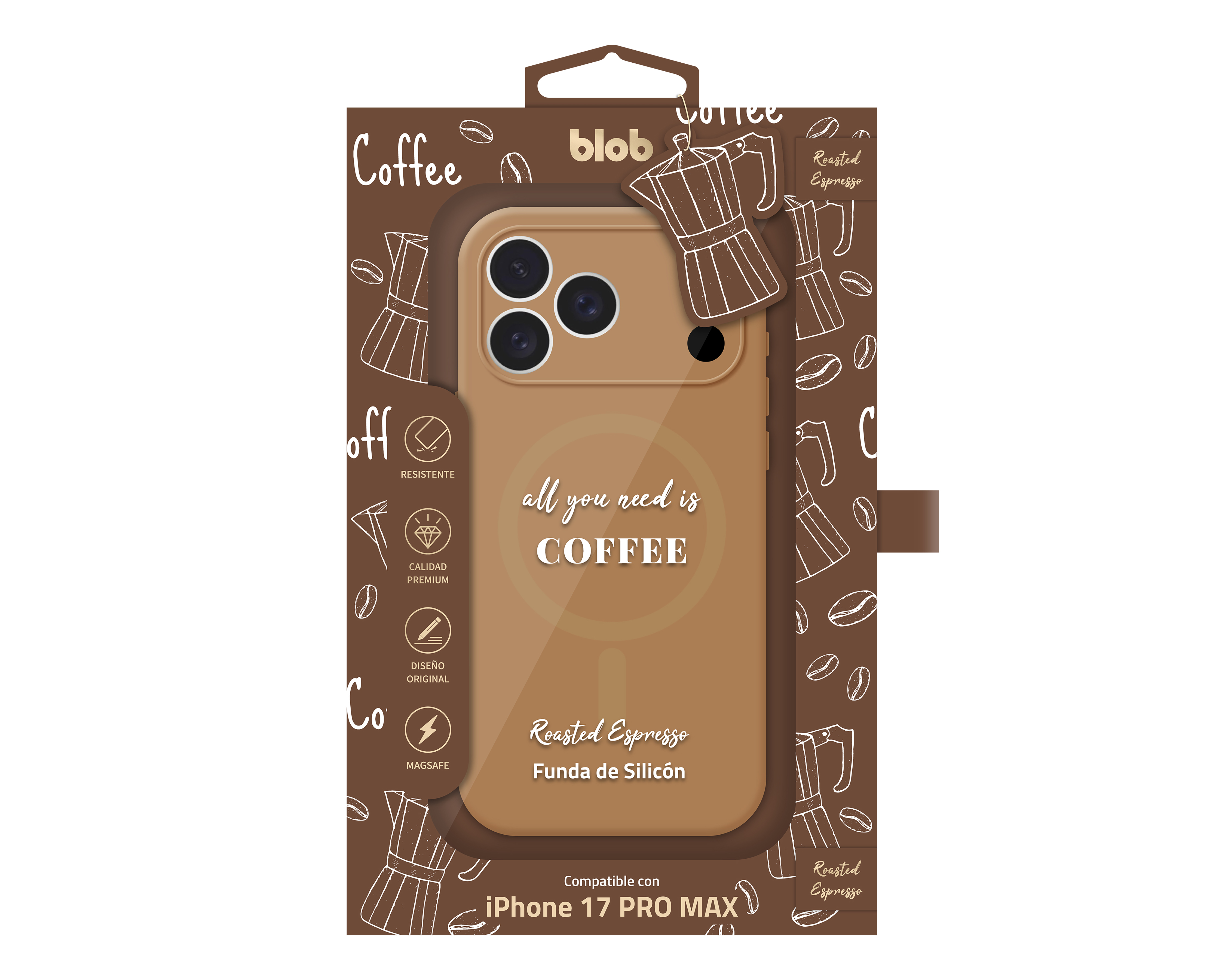 Foto 4 pulgar | Foto 3 | Funda Café Blob para iPhone 17 Pro Max