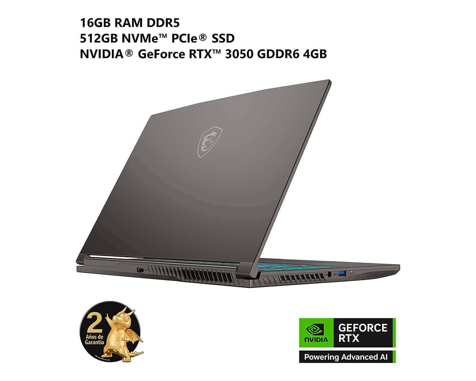 Foto 4 | Foto 4 | Laptop Gamer MSI Thin A15 B7UC-474MX 15.6 Pulgadas Windows 11 Home AMD RYZEN 5 7535HS NVIDIA GeForce RTX 3050 16 GB RAM 512 GB SSD Gris
