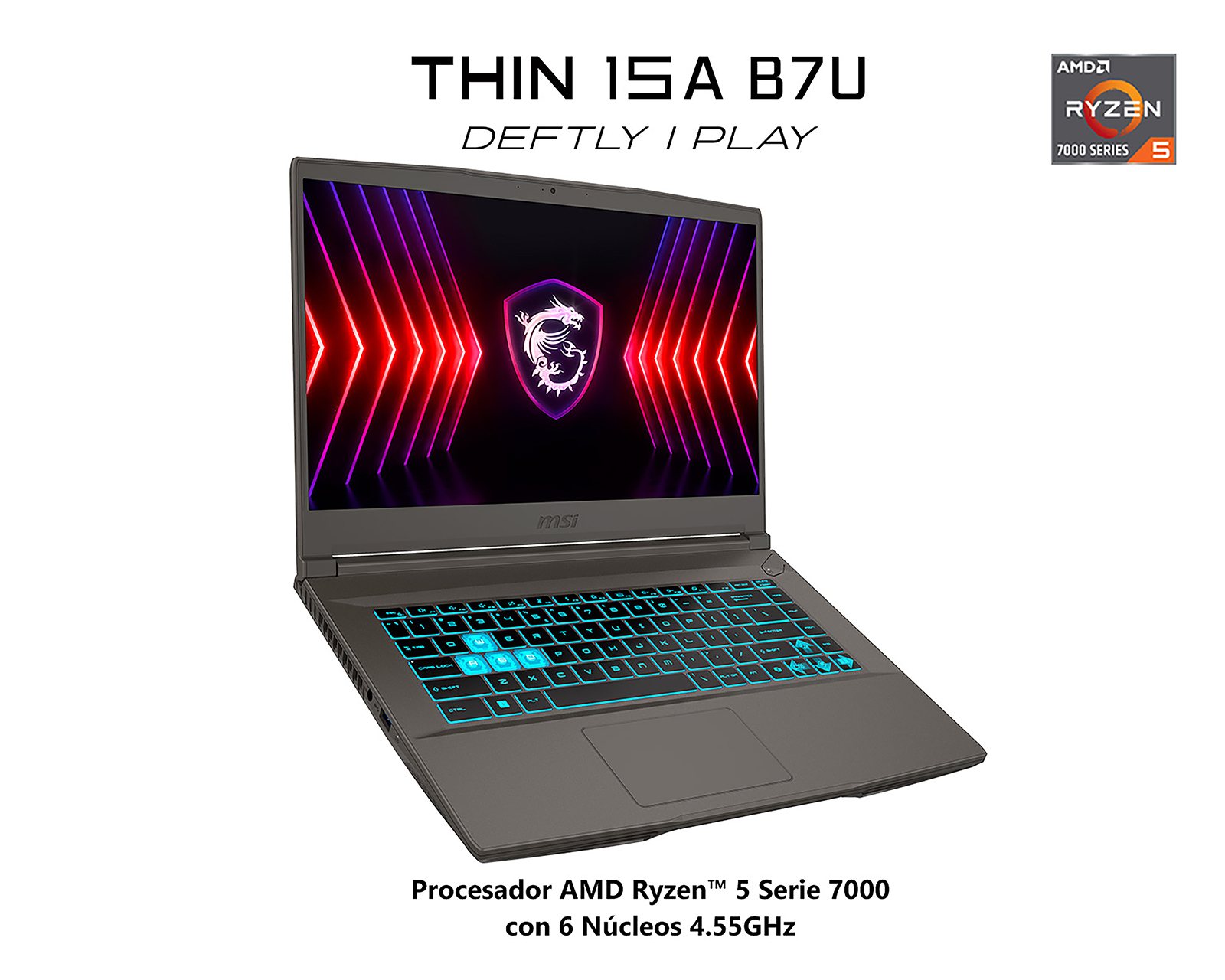 Foto 7 pulgar | Foto 6 | Laptop Gamer MSI Thin A15 B7UC-474MX 15.6 Pulgadas Windows 11 Home AMD RYZEN 5 7535HS NVIDIA GeForce RTX 3050 16 GB RAM 512 GB SSD Gris