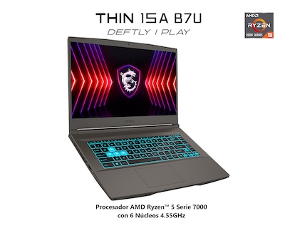 Foto 6 | Foto 6 | Laptop Gamer MSI Thin A15 B7UC-474MX 15.6 Pulgadas Windows 11 Home AMD RYZEN 5 7535HS NVIDIA GeForce RTX 3050 16 GB RAM 512 GB SSD Gris
