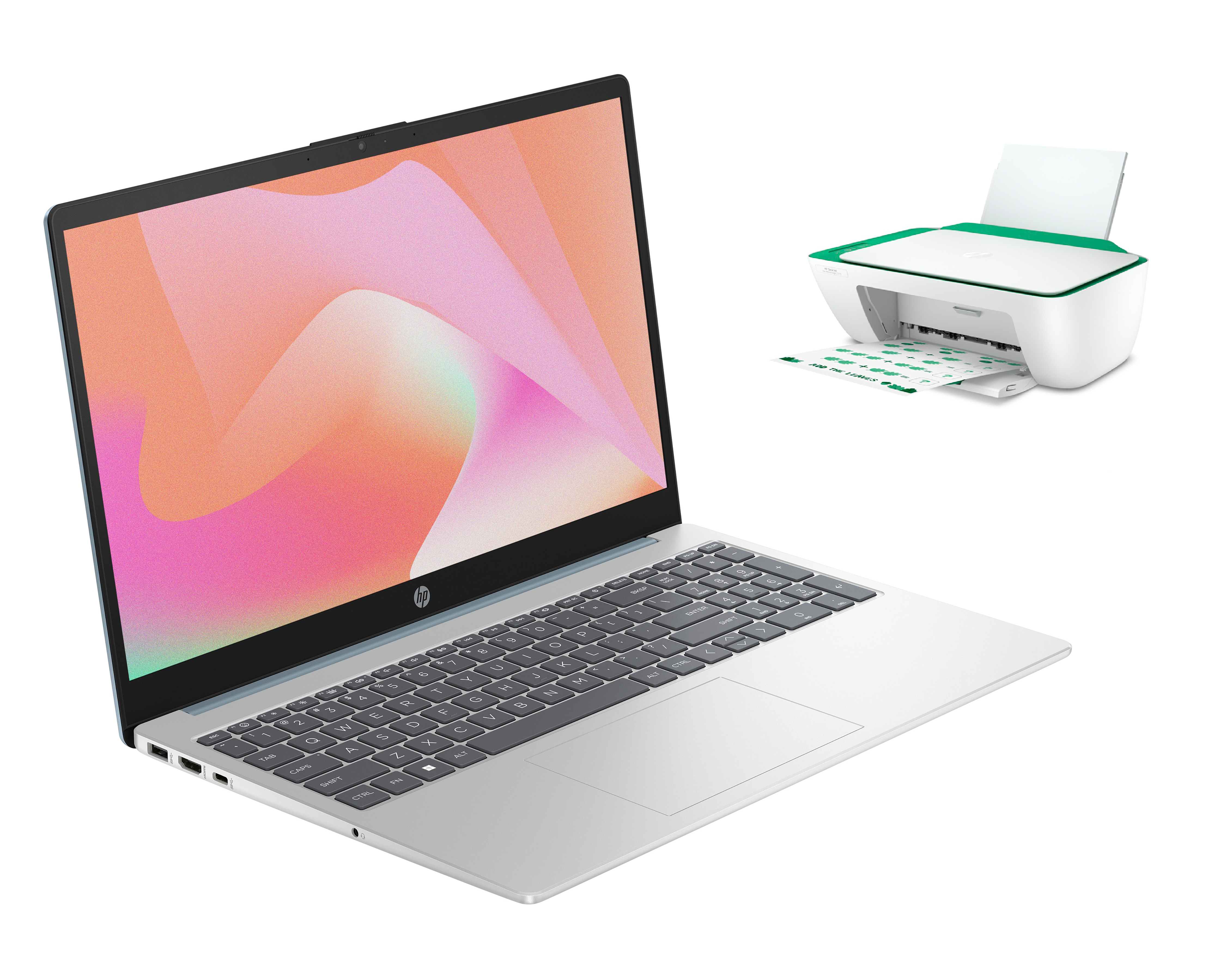 Foto 1 | Foto 1 | Laptop HP 15-FD0231LA 15.6 Pulgadas Windows 11 Home Intel Core i3 8 GB RAM 512 SSD Plata + Impresora  IA 2375