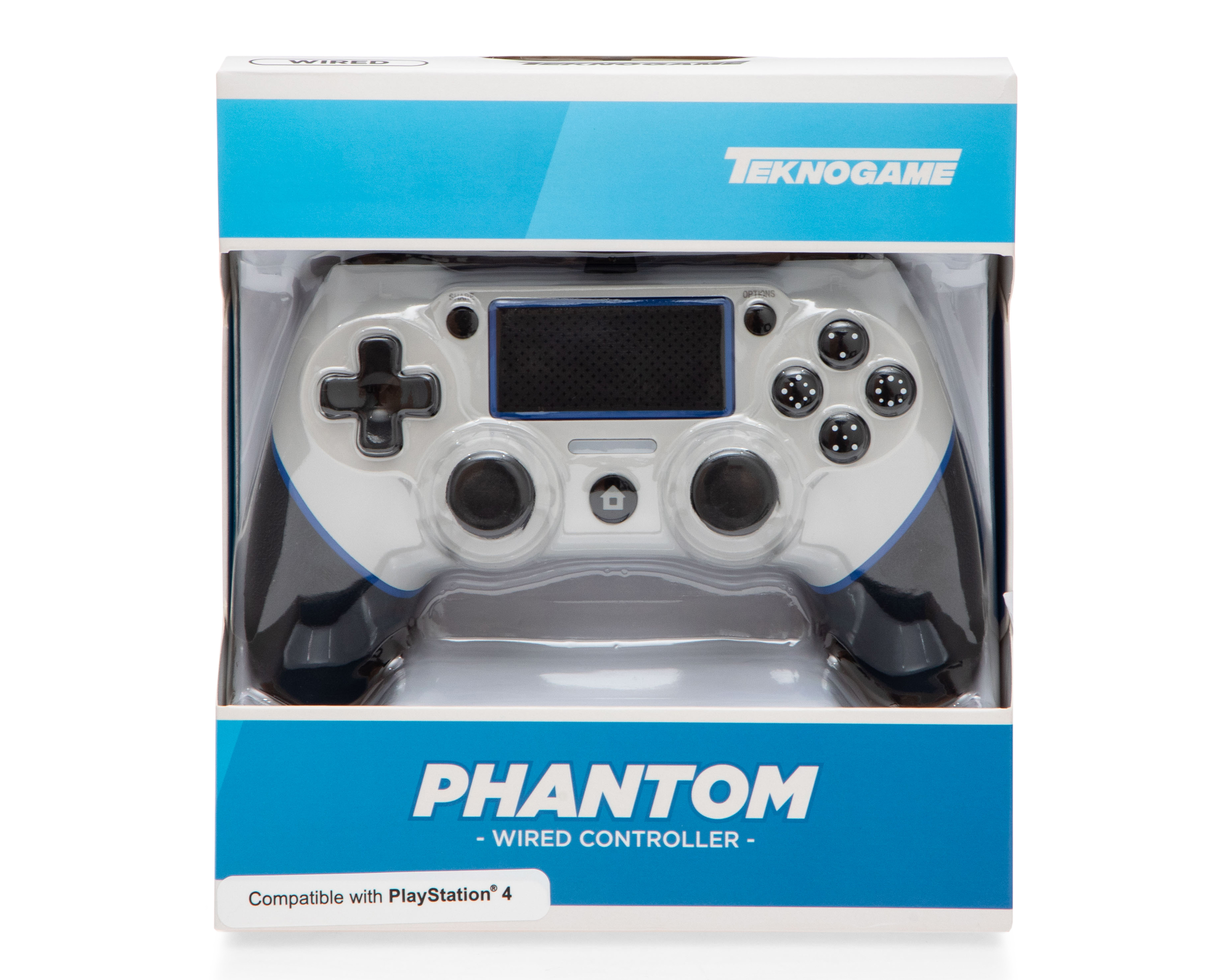 Foto 5 pulgar | Foto 4 | Control Alámbrico para PlayStation 4 Teknogame Phantom Blanco