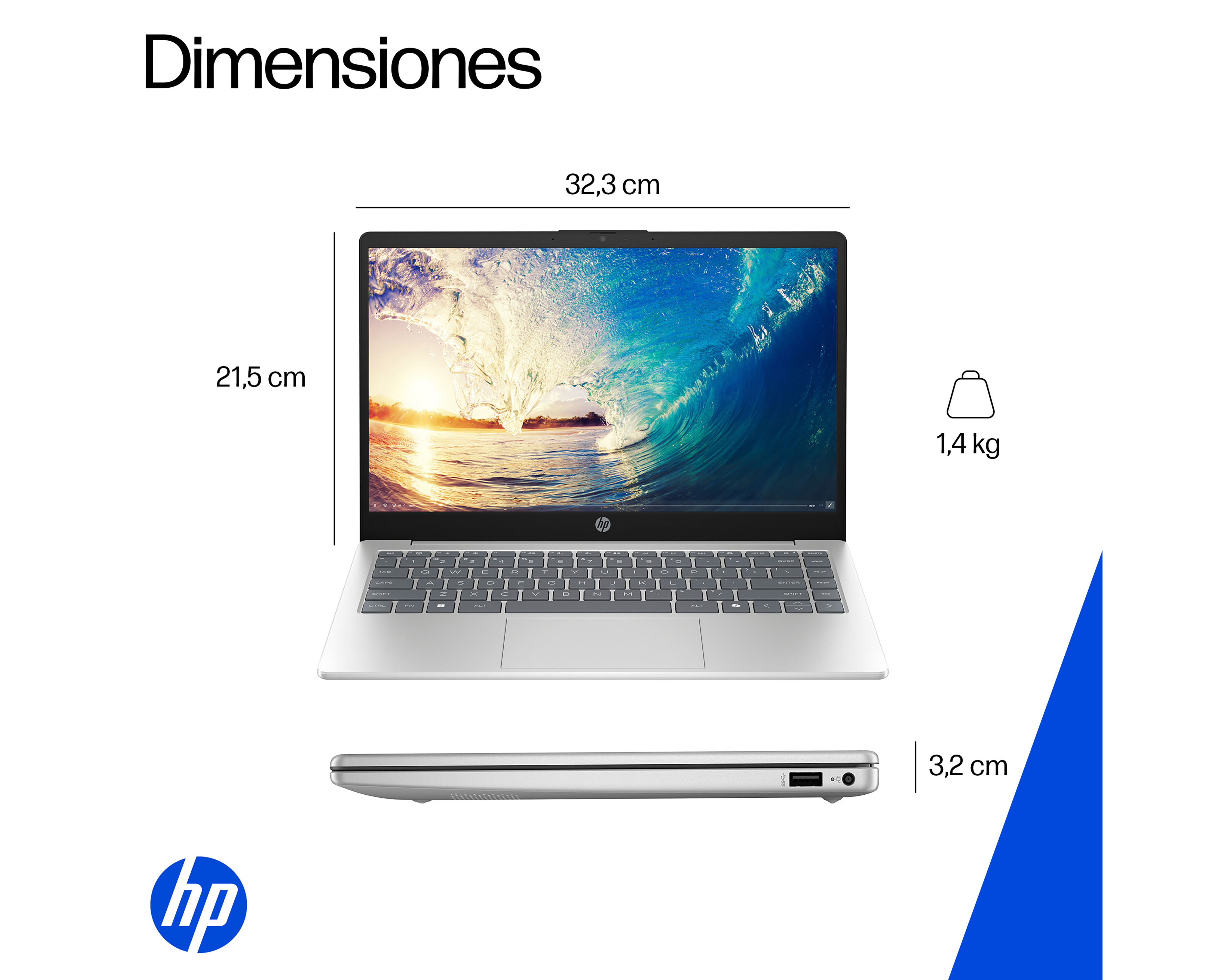 Foto 10 | Foto 10 | Laptop HP 14-EP0251LA 14 Pulgadas Windows 11 Home Intel Core i5-1334U 8 GB RAM 512 SSD Plateada