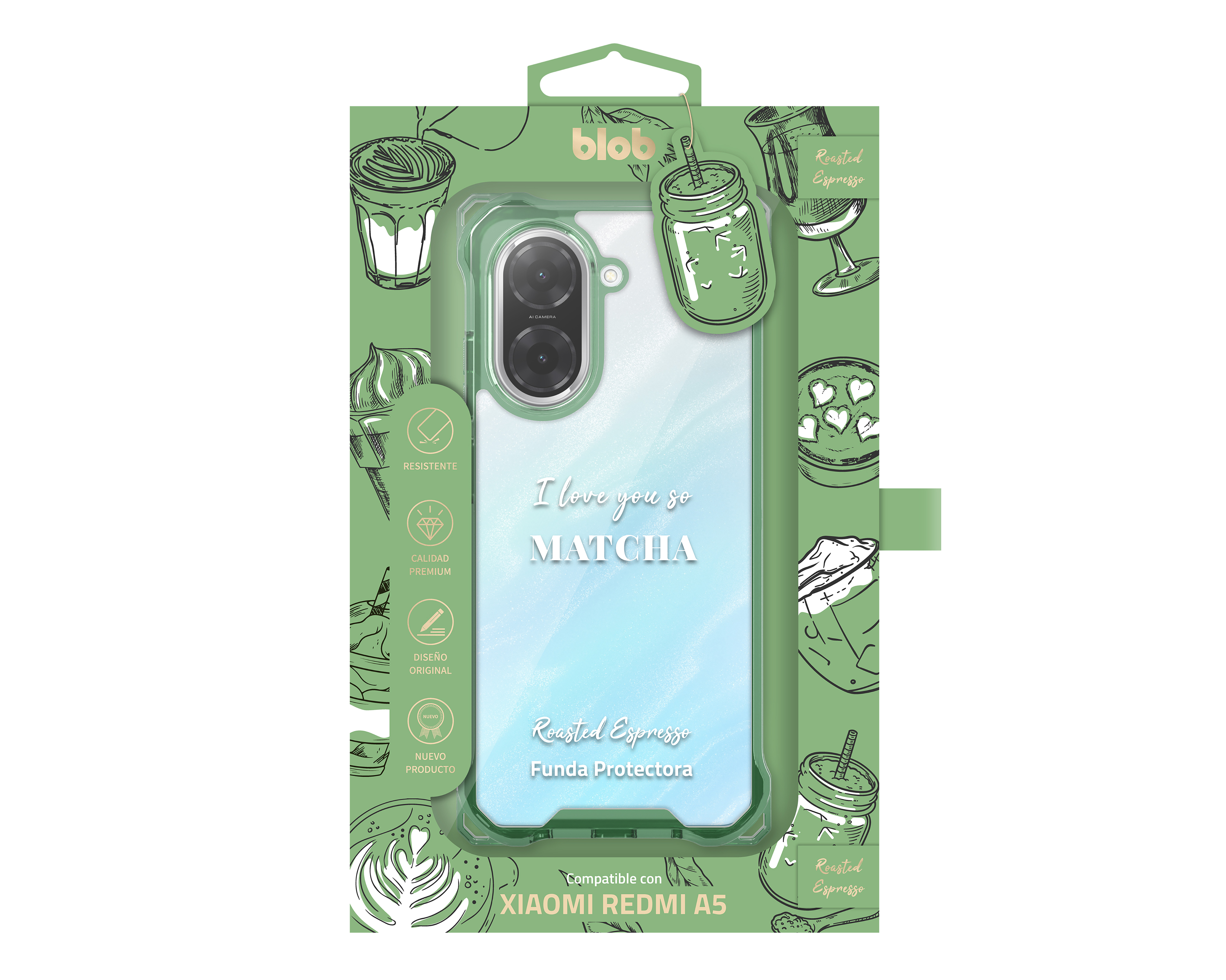 Foto 3 | Foto 3 | Funda Verde Blob para Xiaomi Redmi A5