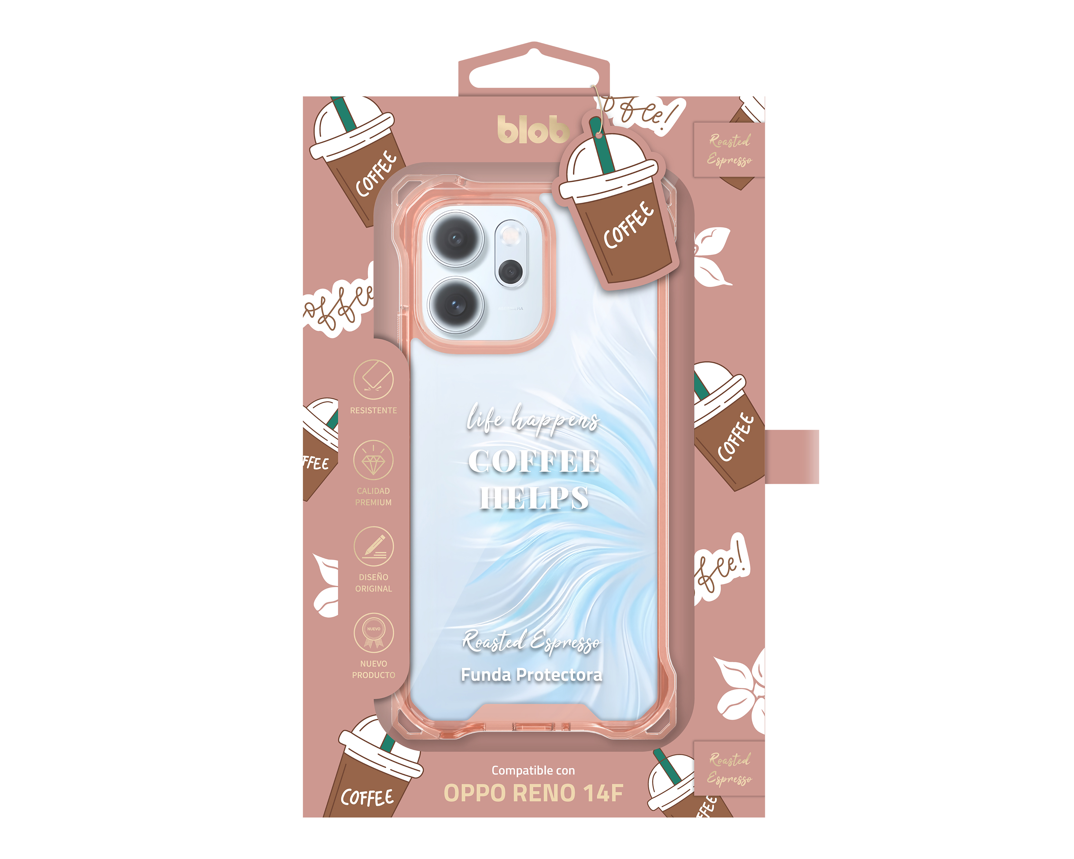 Foto 3 | Foto 3 | Funda de TPU Blob para OPPO Reno 14F