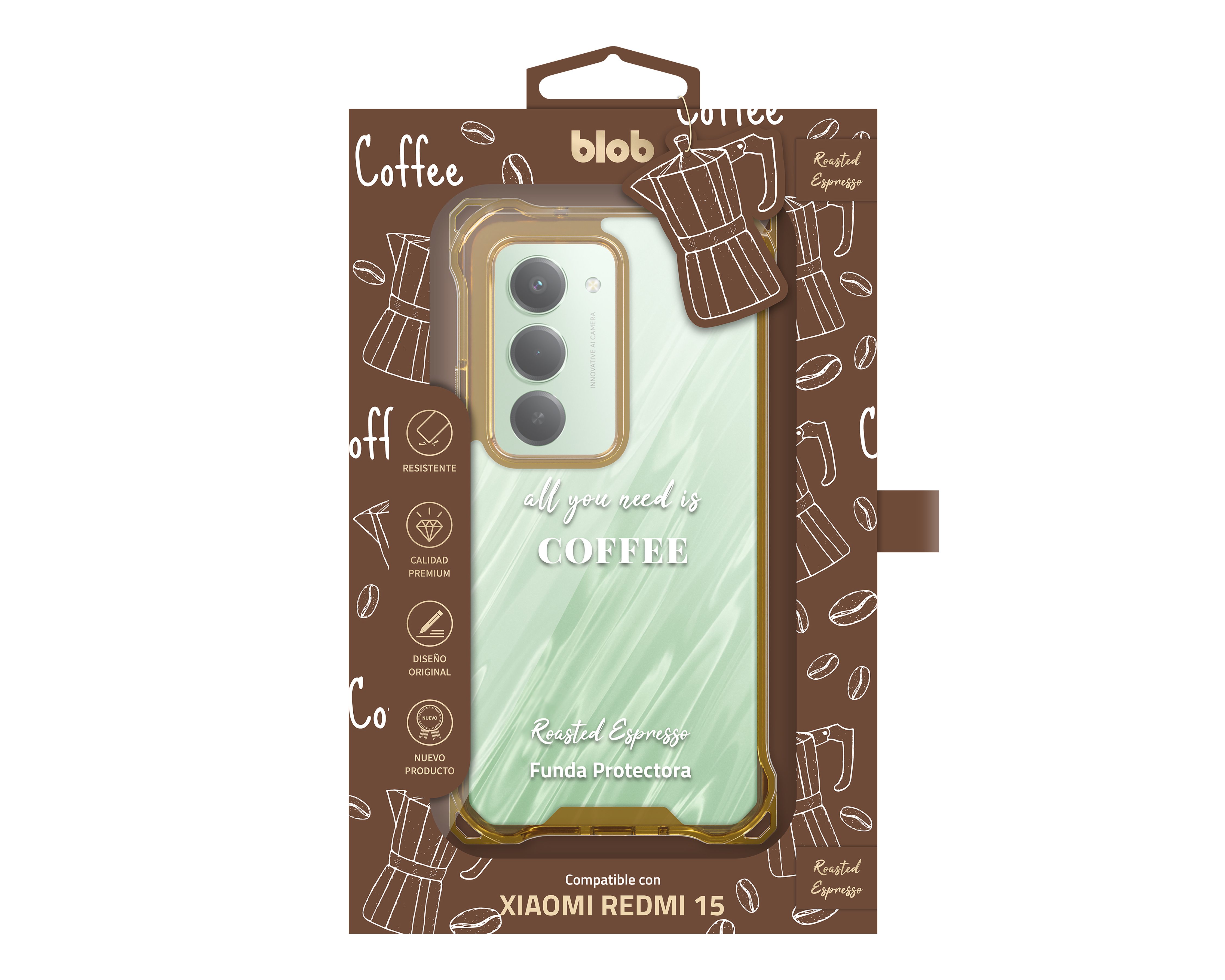 Foto 3 | Foto 3 | Funda Dorada Blob para Xiaomi Redmi 15