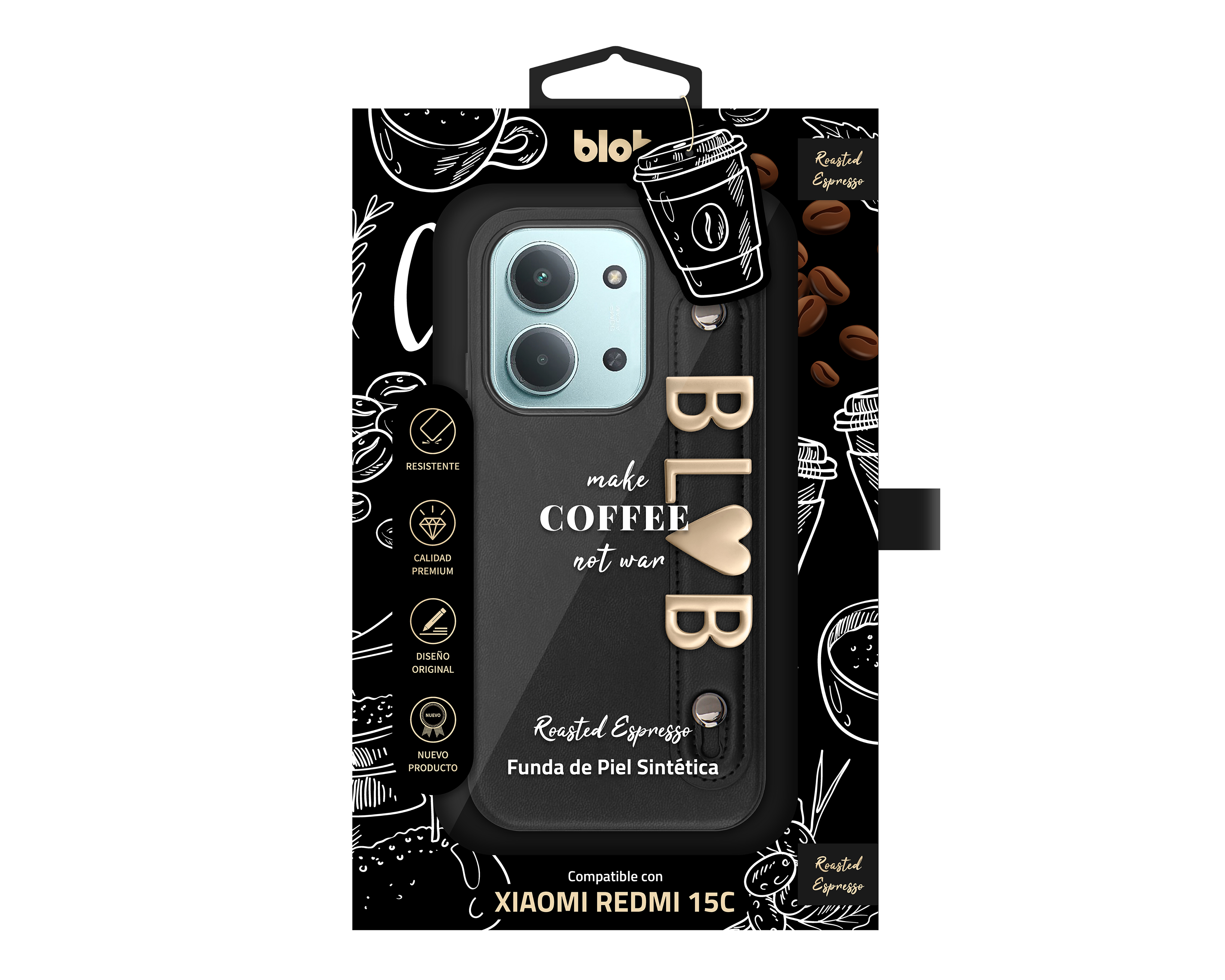 Foto 4 pulgar | Foto 3 | Funda Negra Blob para Xiaomi Redmi 15C