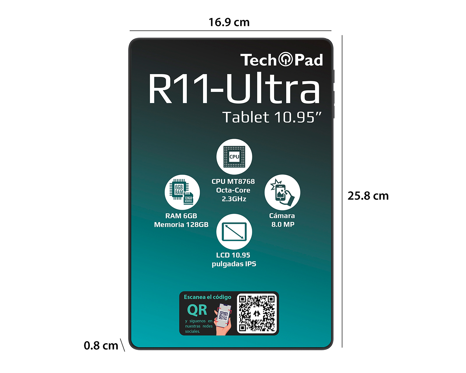 Foto 7 | Foto 7 | Tablet Tech Pad R11 Ultra 10.95 Pulgadas 128 GB 6 GB RAM