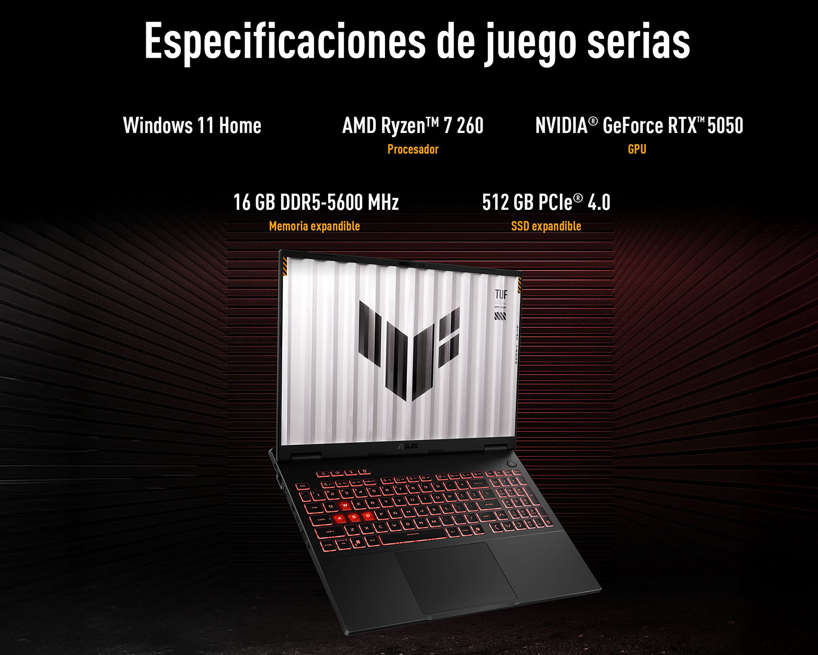 Foto 4 pulgar | Foto 3 | Laptop Gamer Asus TUF Gaming A16 16 Pulgadas AMD Ryzen 7 NVIDIA RTX 5050 16 GB RAM 512 GB SSD Negra