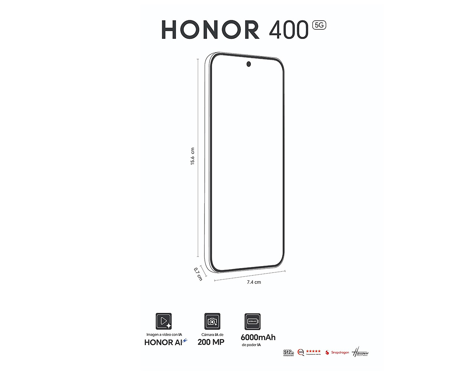 Foto 7 pulgar | Foto 6 | Movistar Honor 400 512 GB Negro + Audífonos