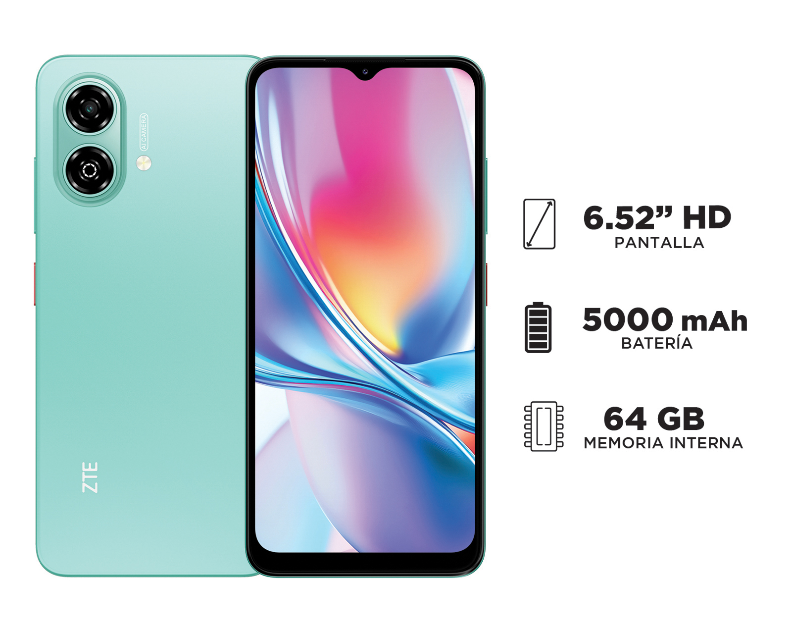 Foto 7 | Foto 7 | Telcel ZTE Blade A35E 64 GB Verde