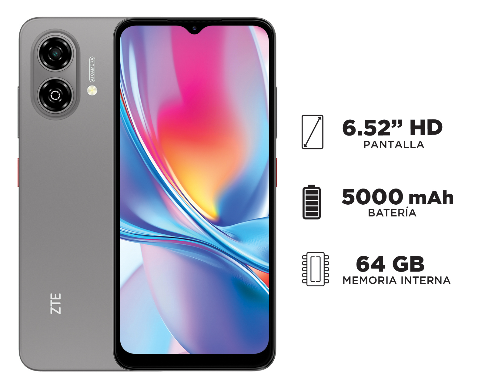 Foto 8 pulgar | Foto 7 | Telcel ZTE Blade A35e 64 GB Gris