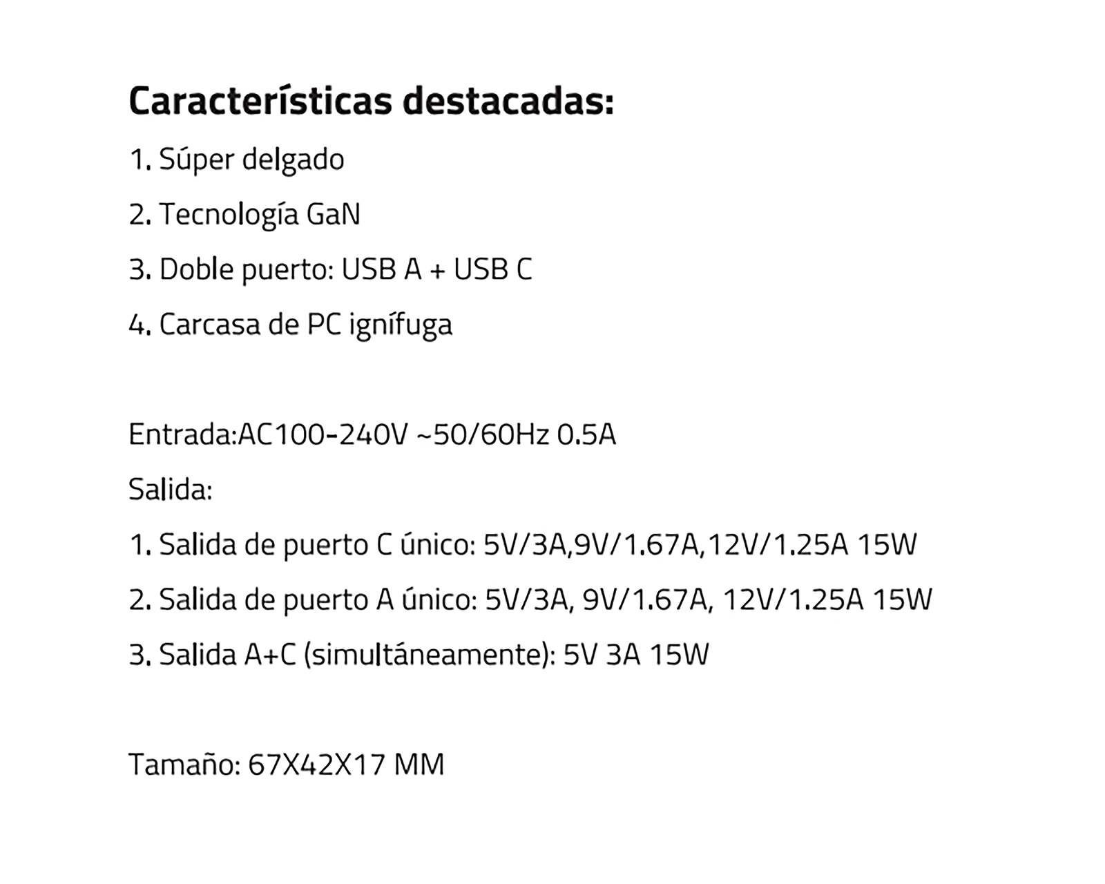 Foto 8 | Foto 8 | Adaptador de Corriente con Entrada USB y USB-C Blob 15 W