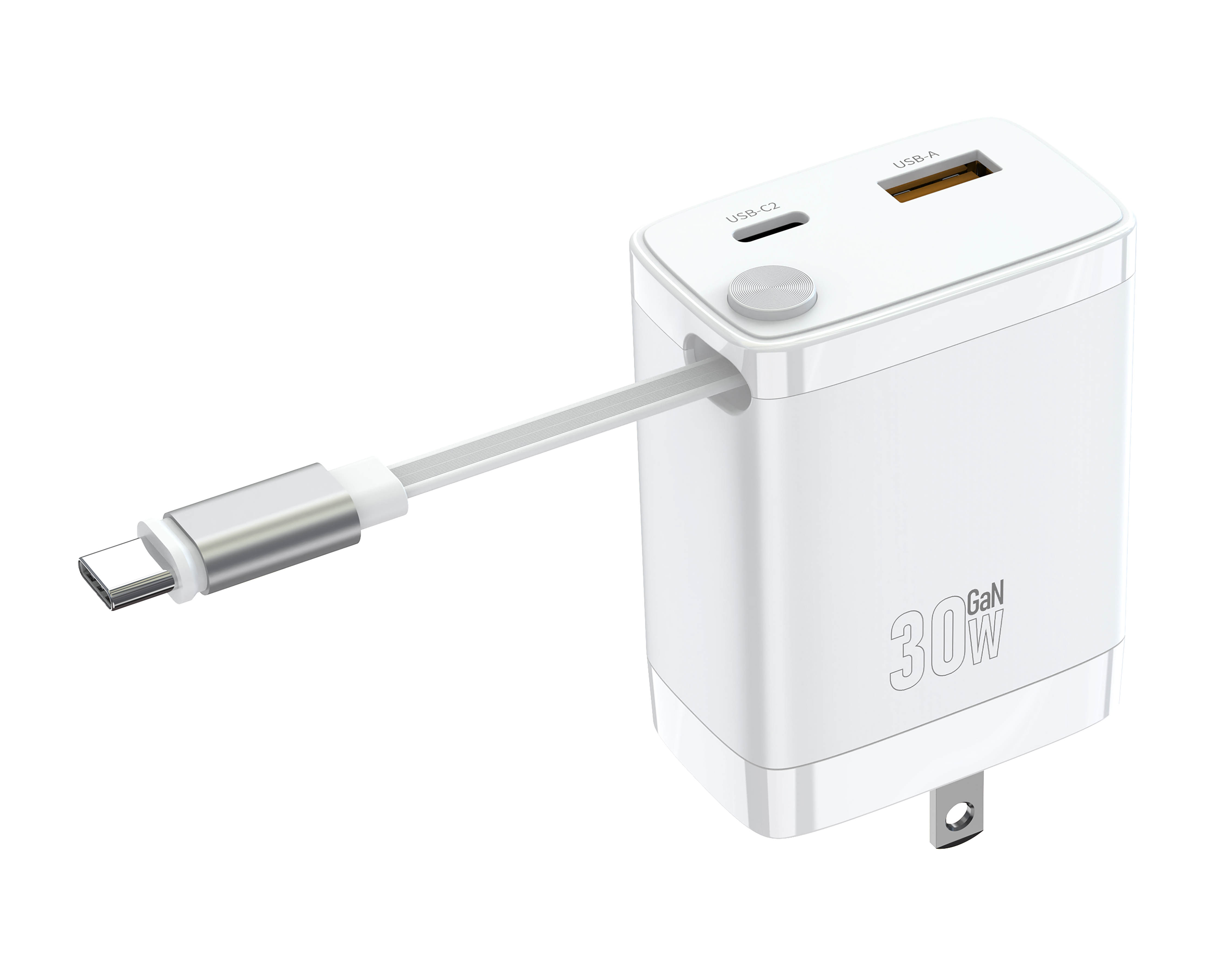 Foto 3 pulgar | Foto 2 | Adaptador de Corriente con Entrada USB-C y USB-A Blob 30 W