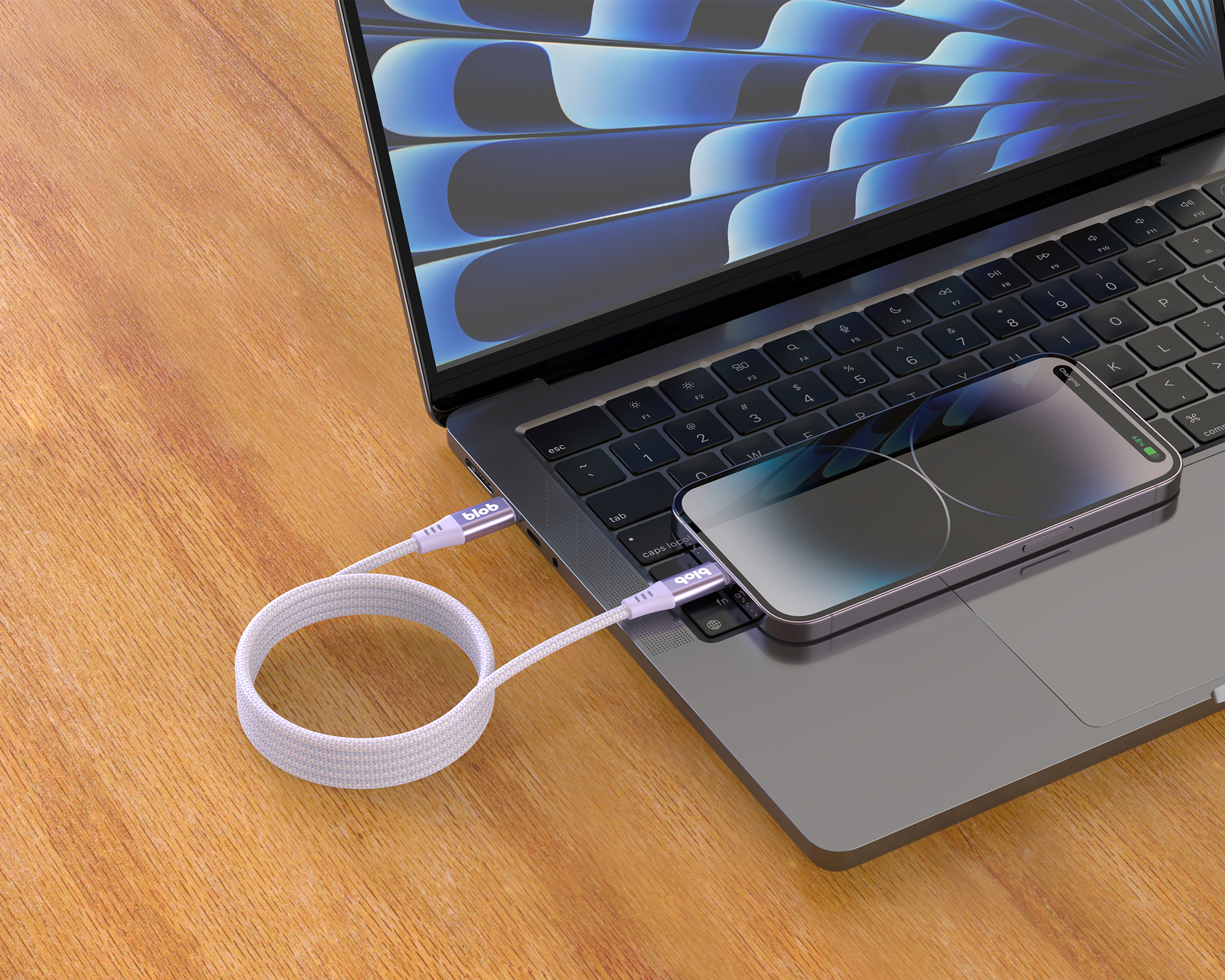 Foto 7 pulgar | Foto 6 | Cable USB C - Ligtning Blob 1 m