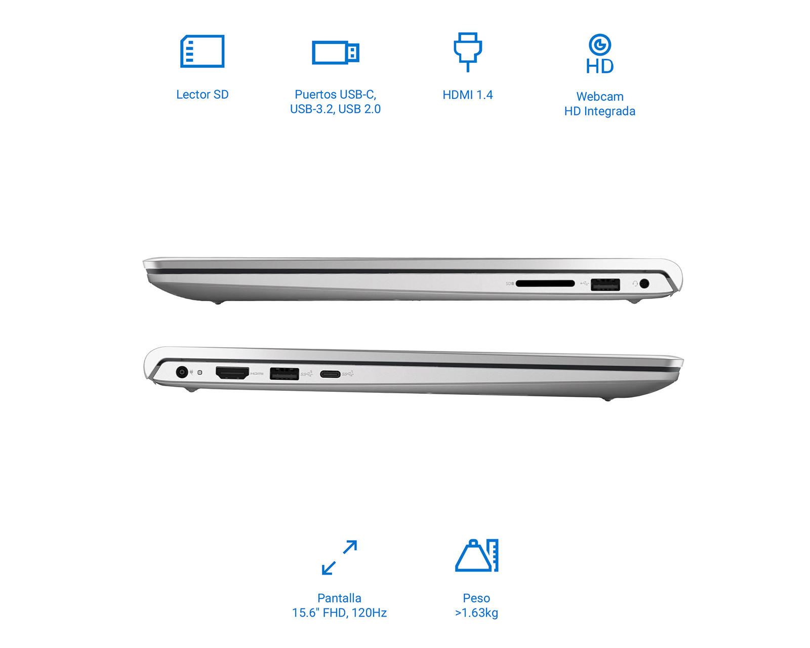 Foto 5 | Foto 5 | Laptop Dell 15 DC15255 15.6 Pulgadas Windows 11 AMD Ryzen 5 8 GB RAM 512 GB SSD Gris