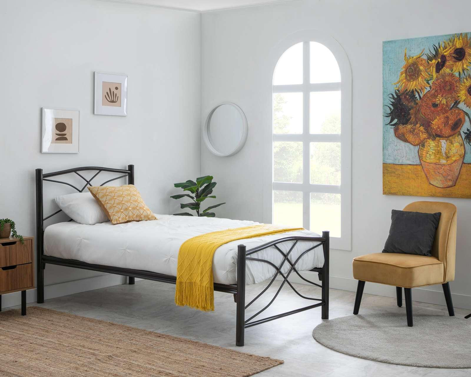 Cama Individual Chocolate de Metal