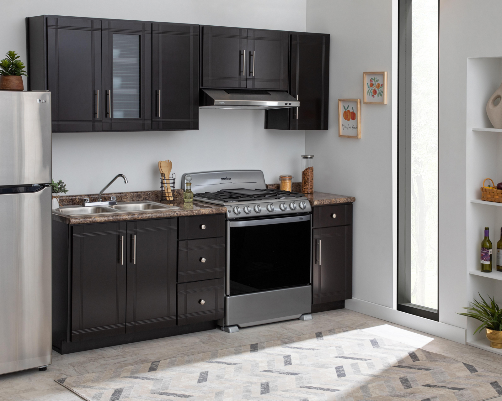 Foto 2 pulgar | Foto 1 | Cocina Integral Ébano Chocolate 237 cm