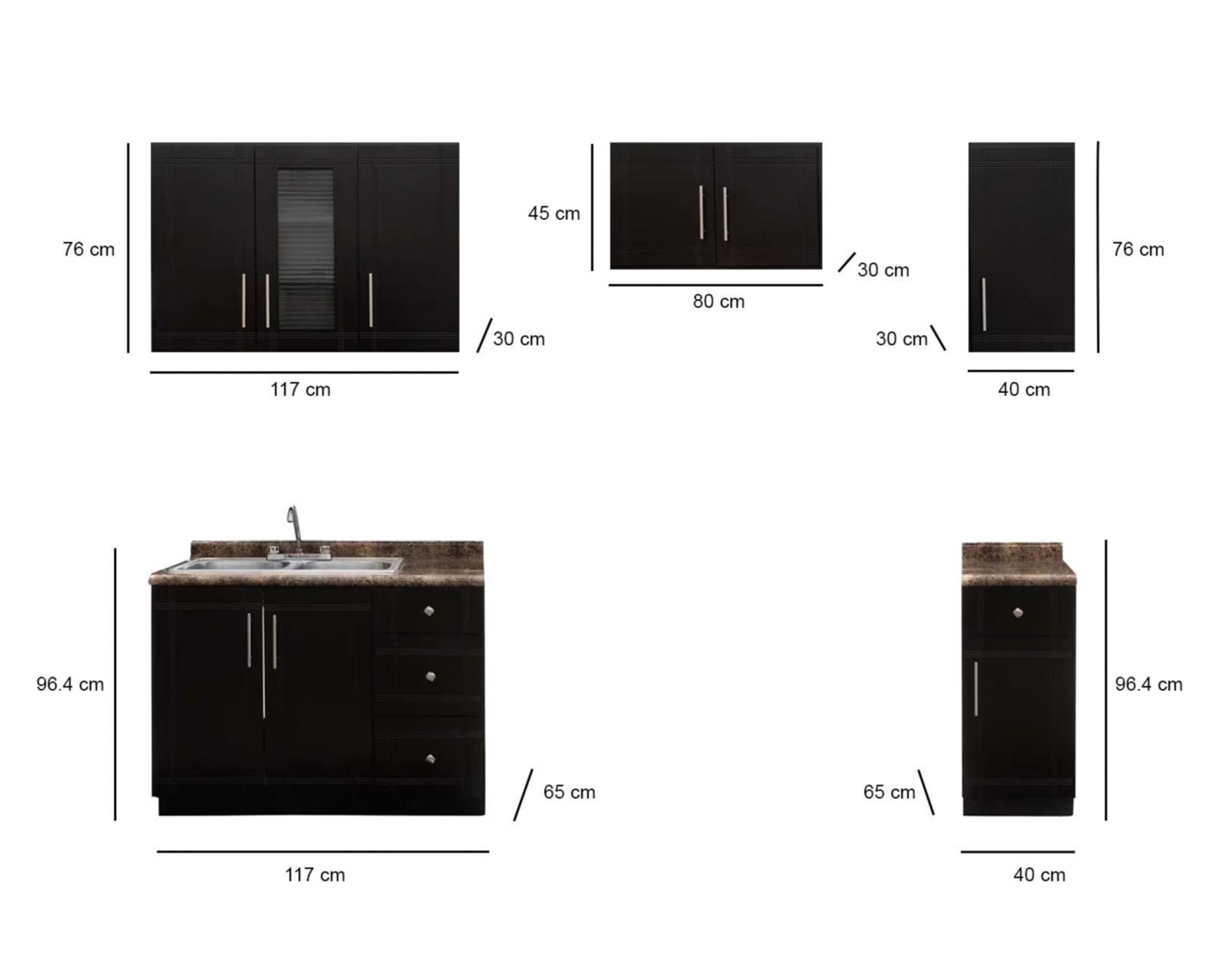 Foto 9 pulgar | Foto 8 | Cocina Integral Ébano Chocolate 237 cm