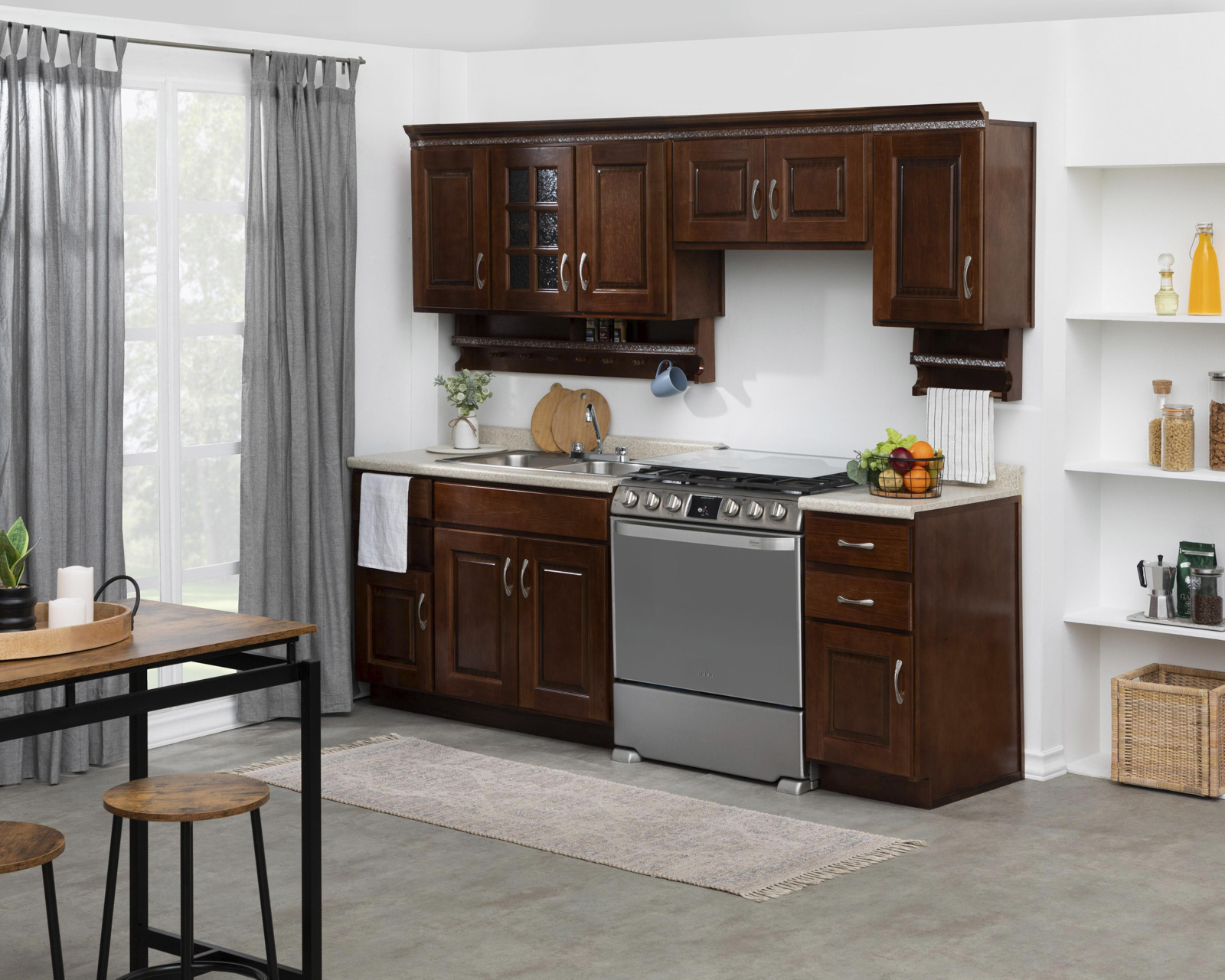 Cocina Integral Toscana Nogal 240 cm