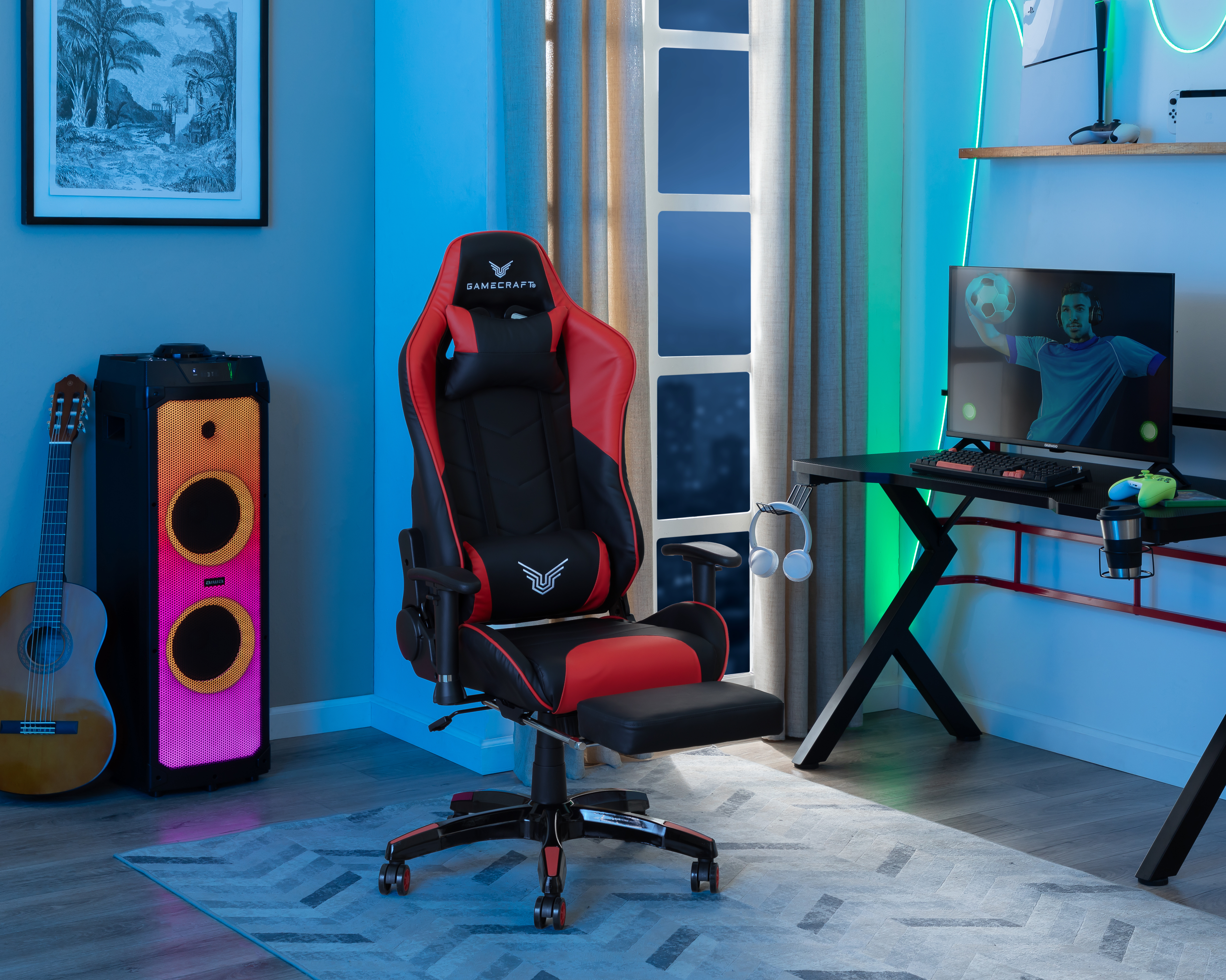 Foto 1 | Foto 1 | Silla Gamer GameCraft Negra/Roja
