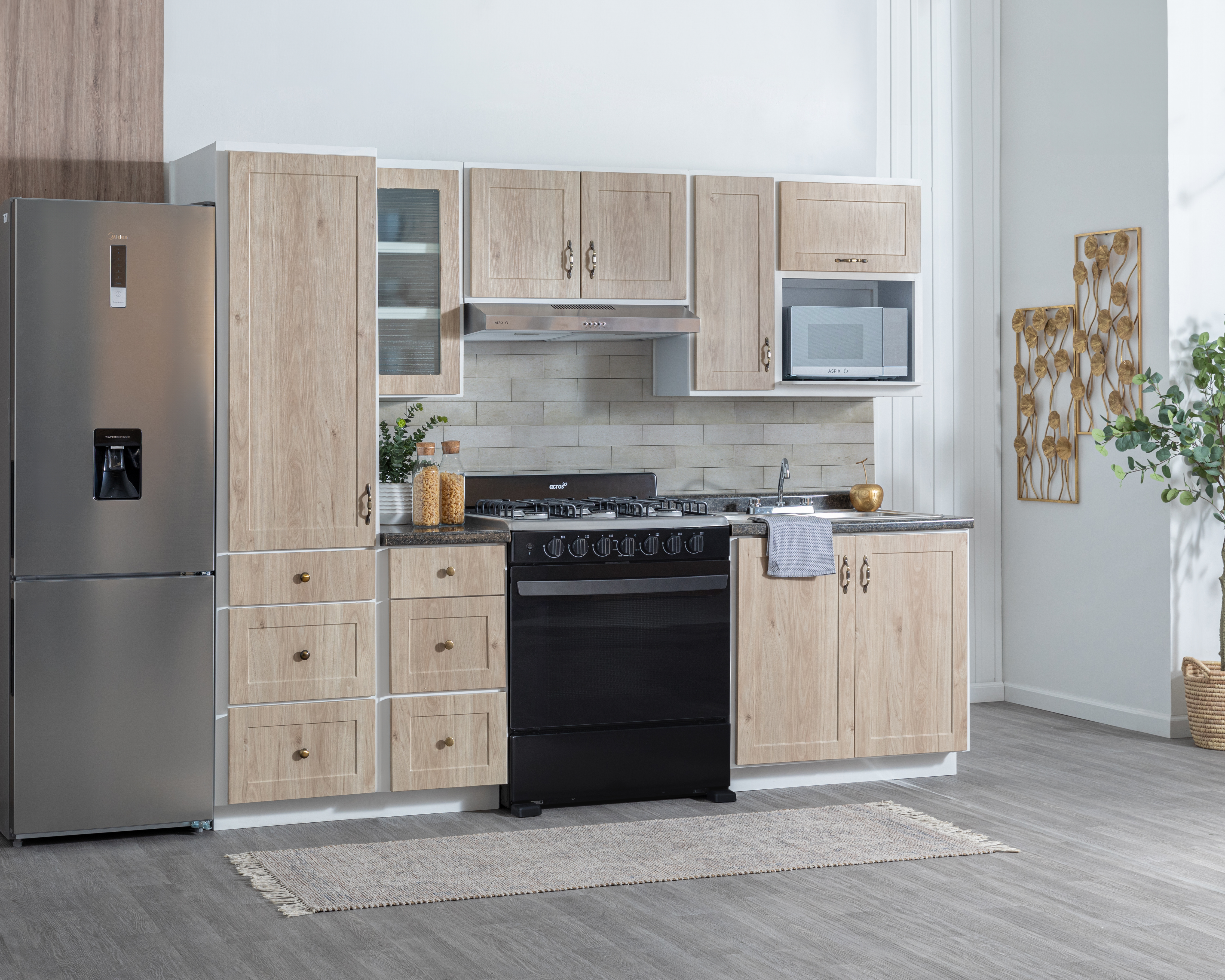 Cocina Integral Milan Nogal 260 cm