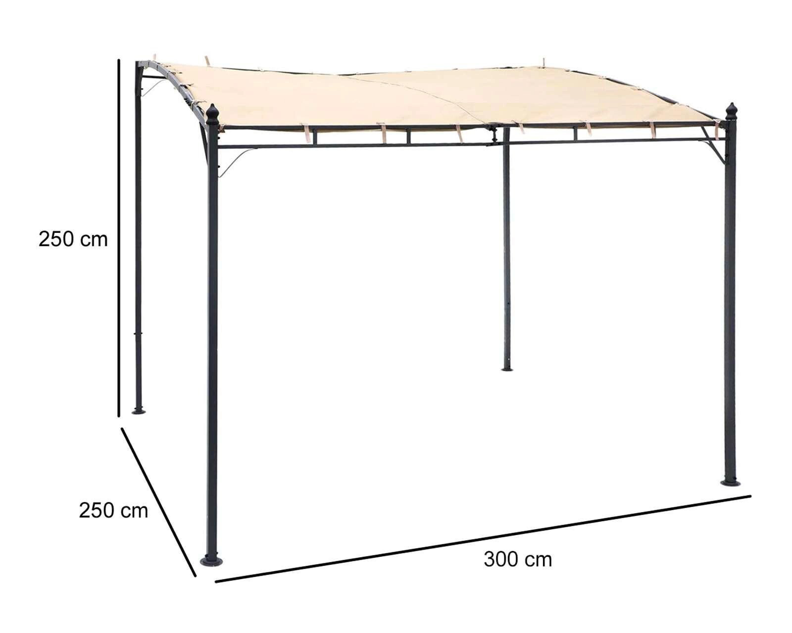 Foto 6 | Foto 6 | Toldo 3 x 2.50 m Ajustable Negro/Beige