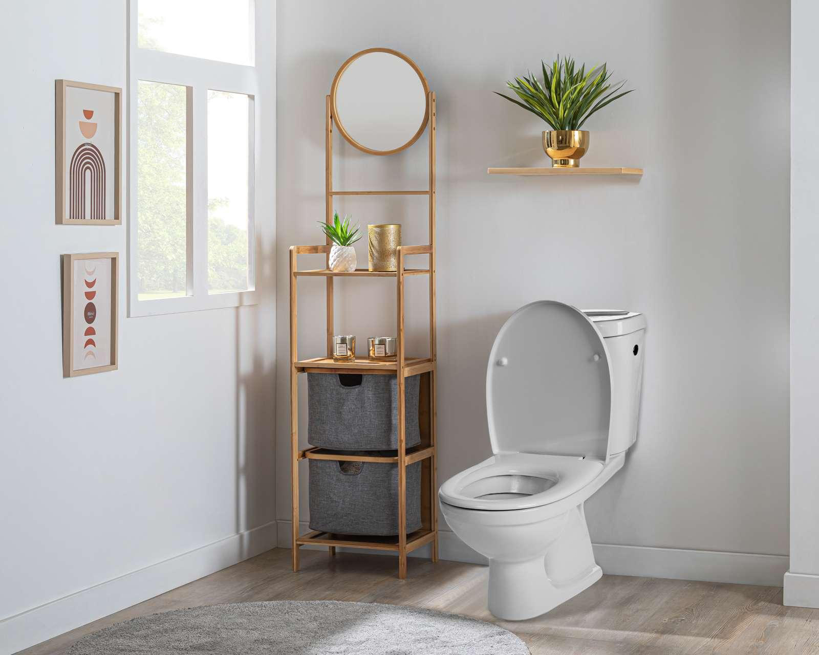 Toallero para Baño +Simple Ari Gris/Café