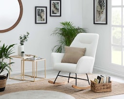 Silla Mecedora Ikal Contemporáneo Blanca Cotton