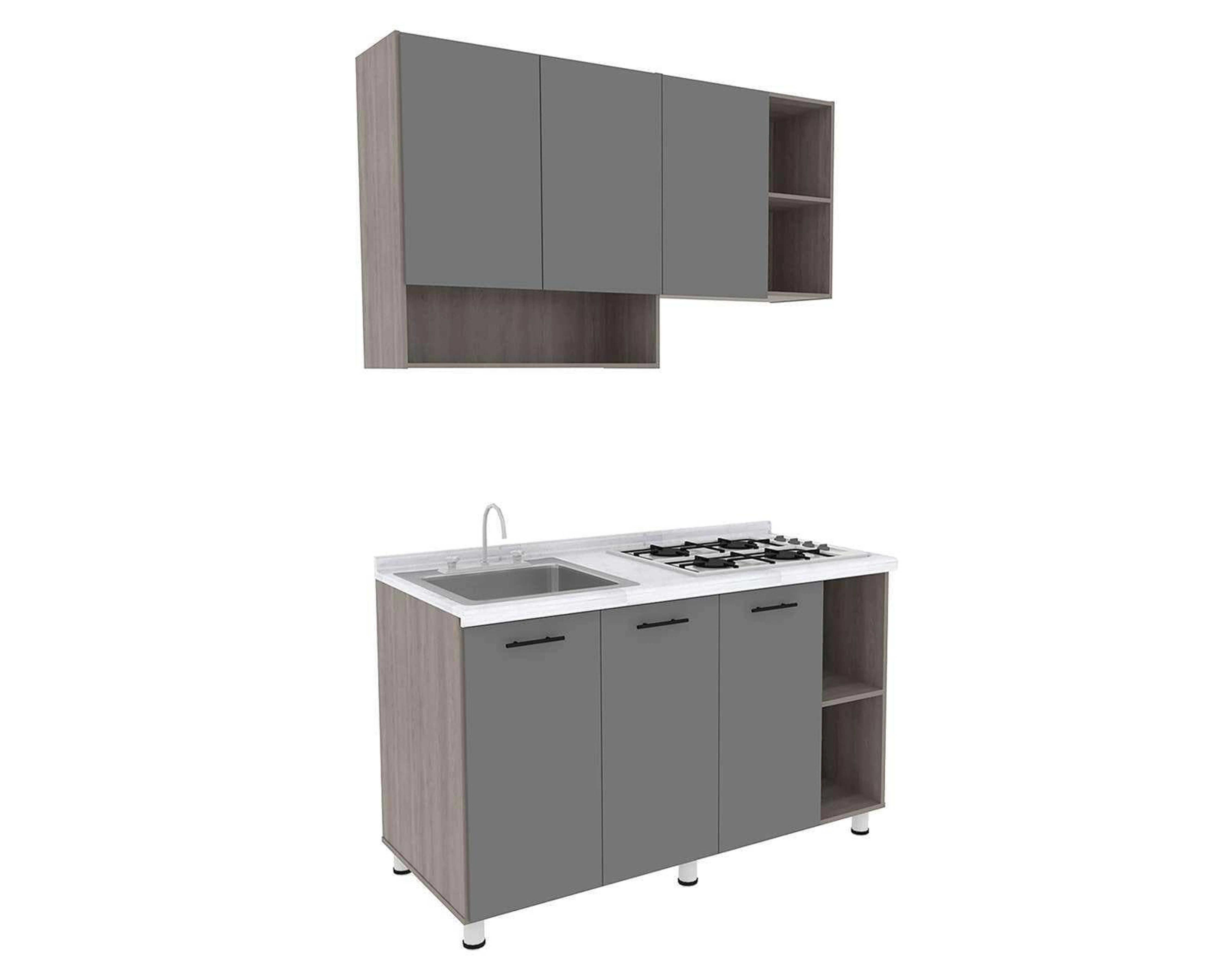 Foto 4 | Foto 4 | Cocina Integral Mobi Rockford Gris 134 cm