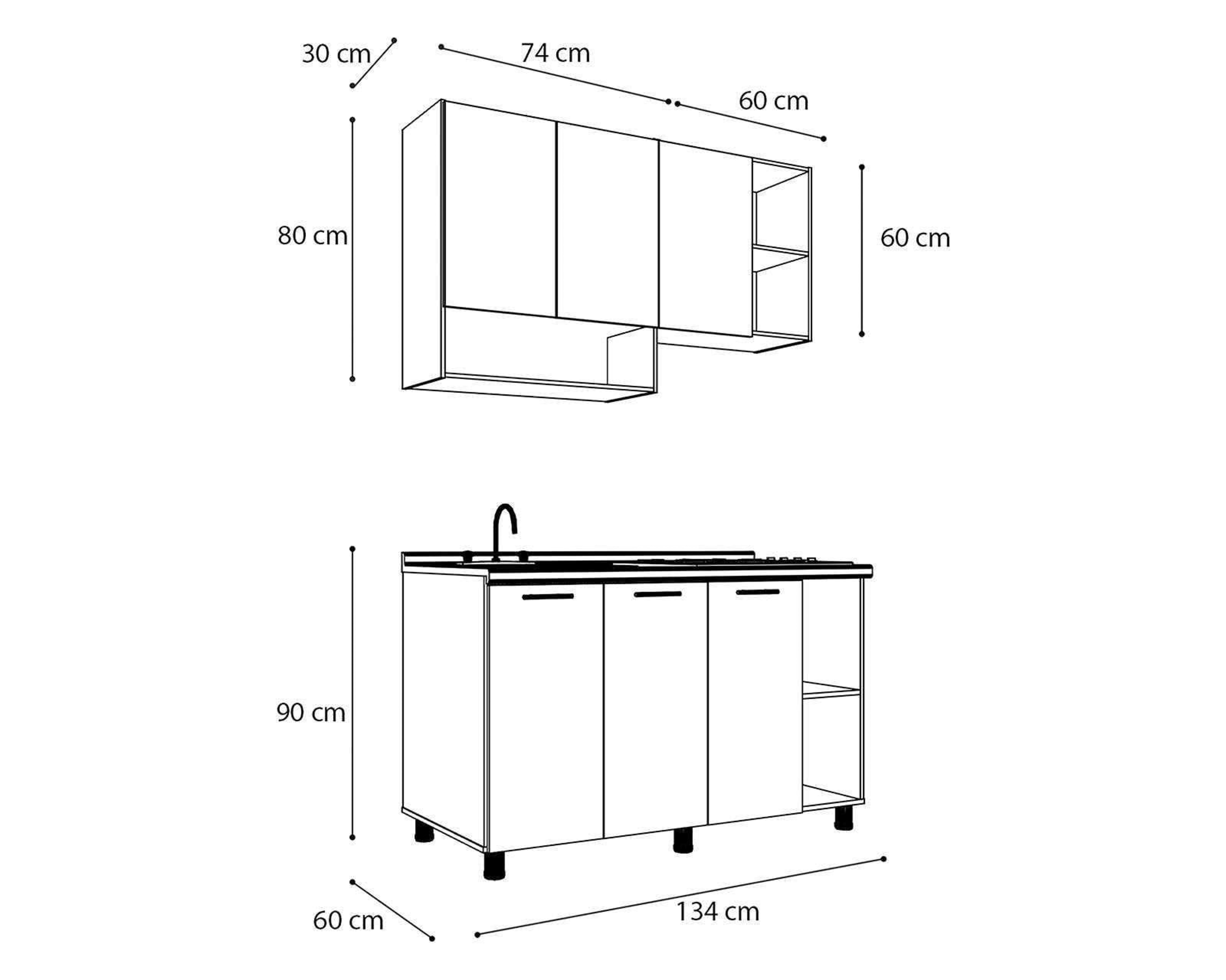 Foto 8 | Foto 8 | Cocina Integral Mobi Rockford Gris 134 cm