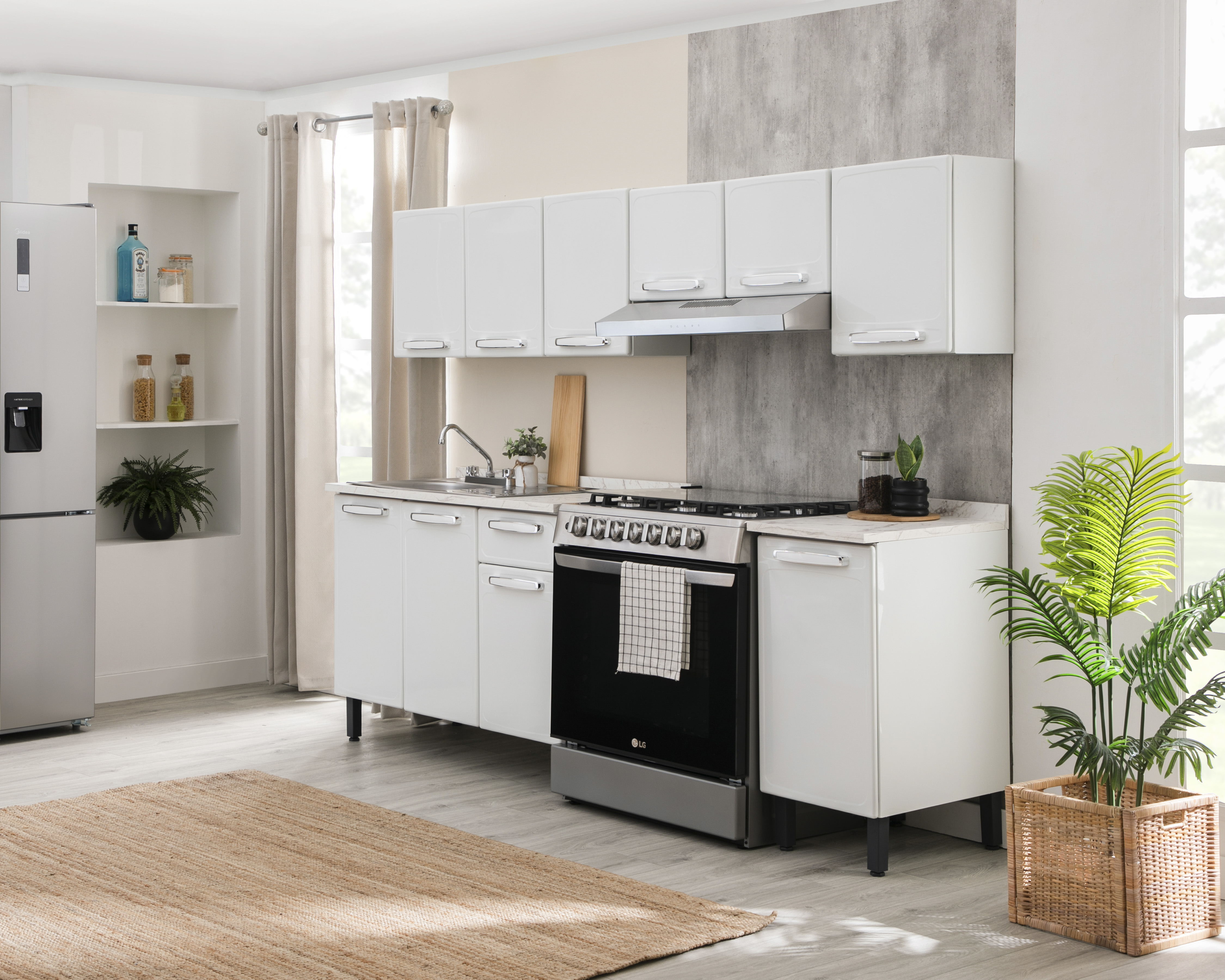 Cocina Integral Aurora Blanca 240 cm