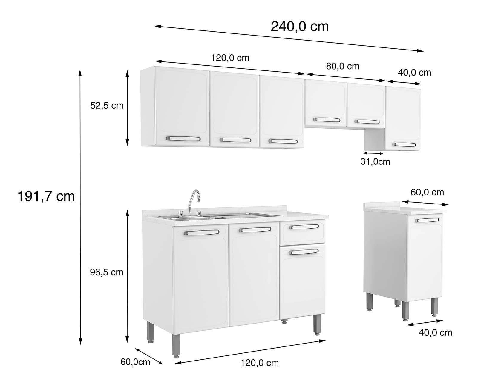 Foto 9 pulgar | Foto 8 | Cocina Integral Aurora Blanca 240 cm
