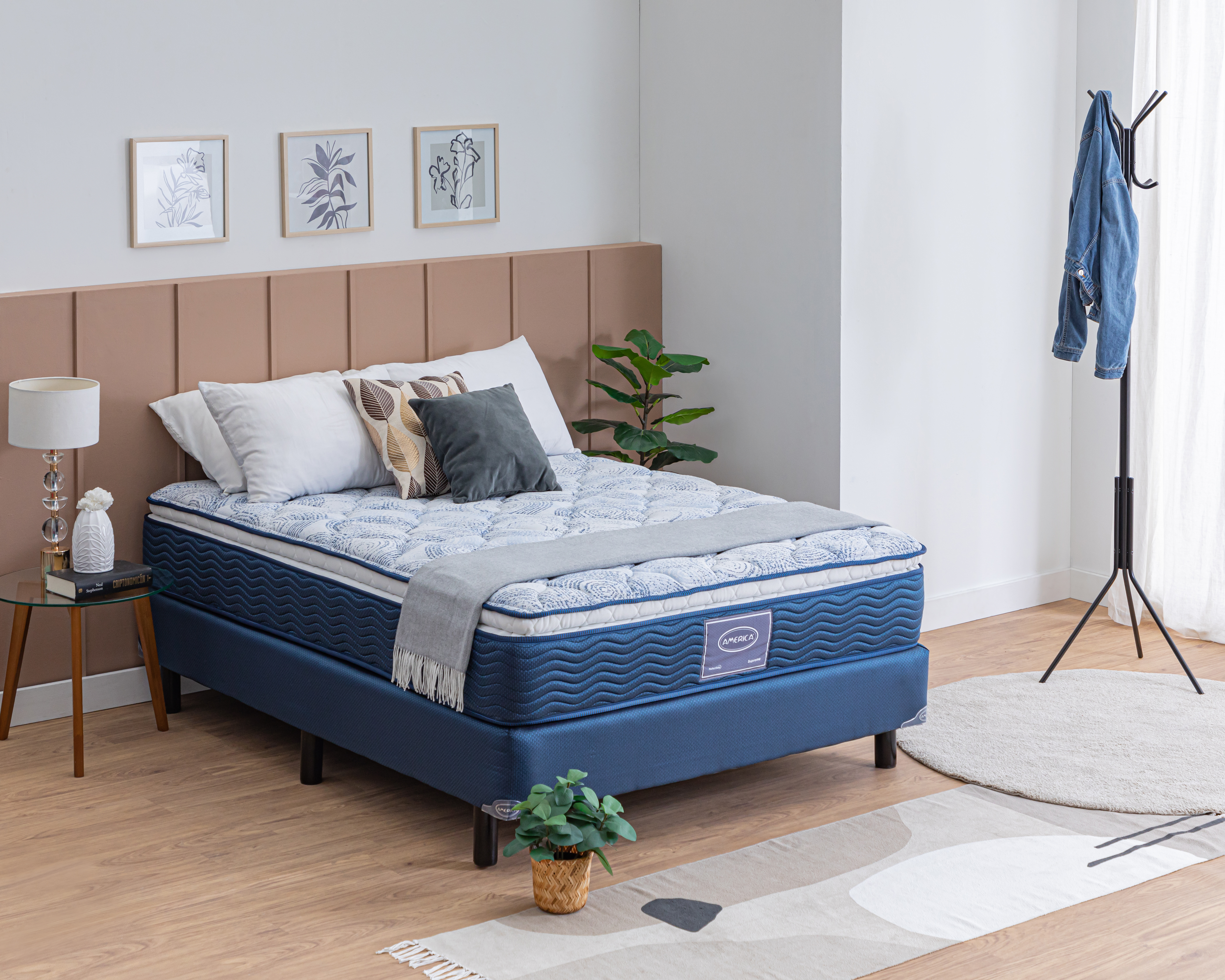 Foto 2 pulgar | Foto 1 | Juego de Colchón y Box Matrimonial América Columbia