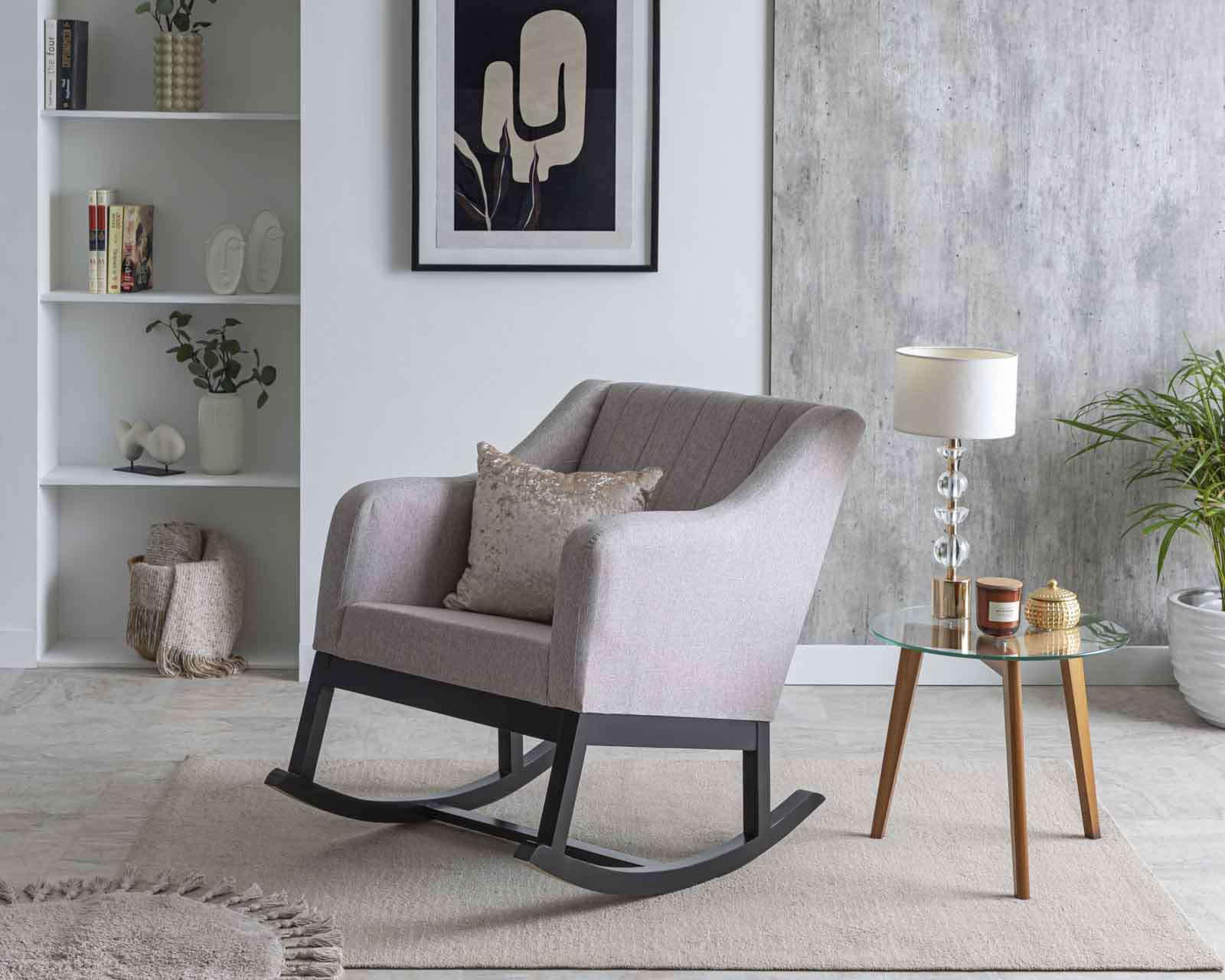 Silla Mecedora Moderna Beige Valencia