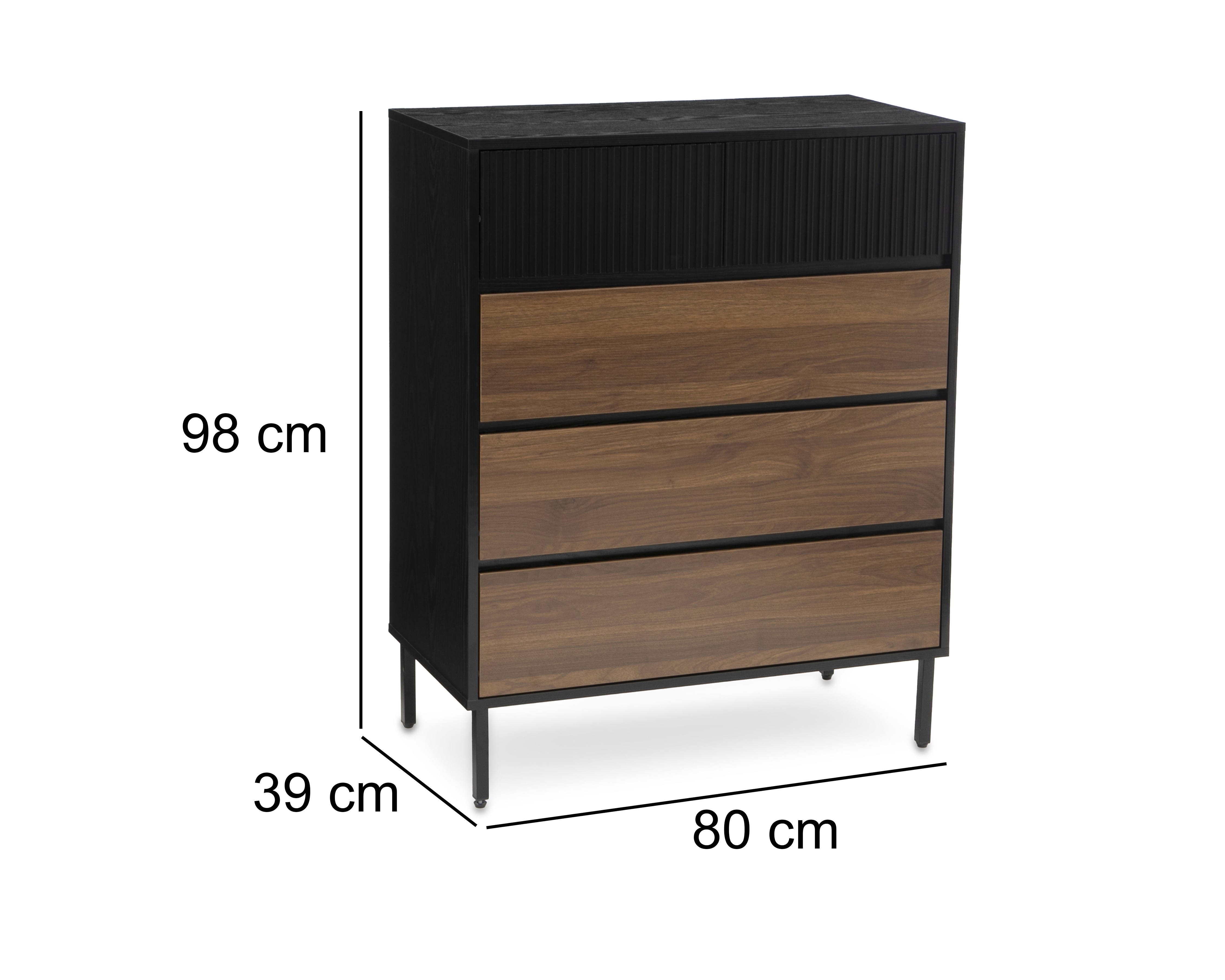 Foto 7 pulgar | Foto 6 | Cómoda Mariel Negra 80 cm