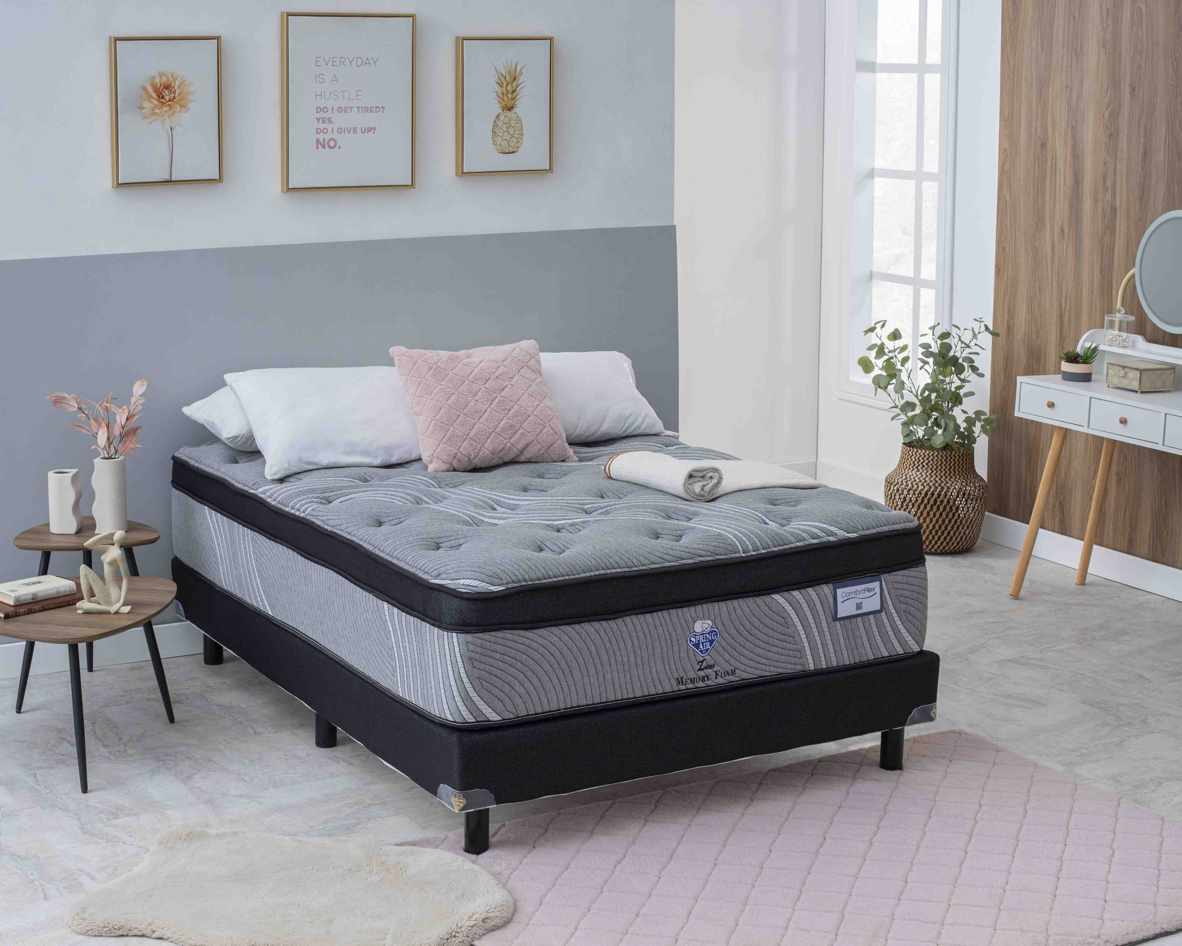 Foto 1 | Foto 1 | Juego de Colchón y Box Matrimonial Spring Air Zeus