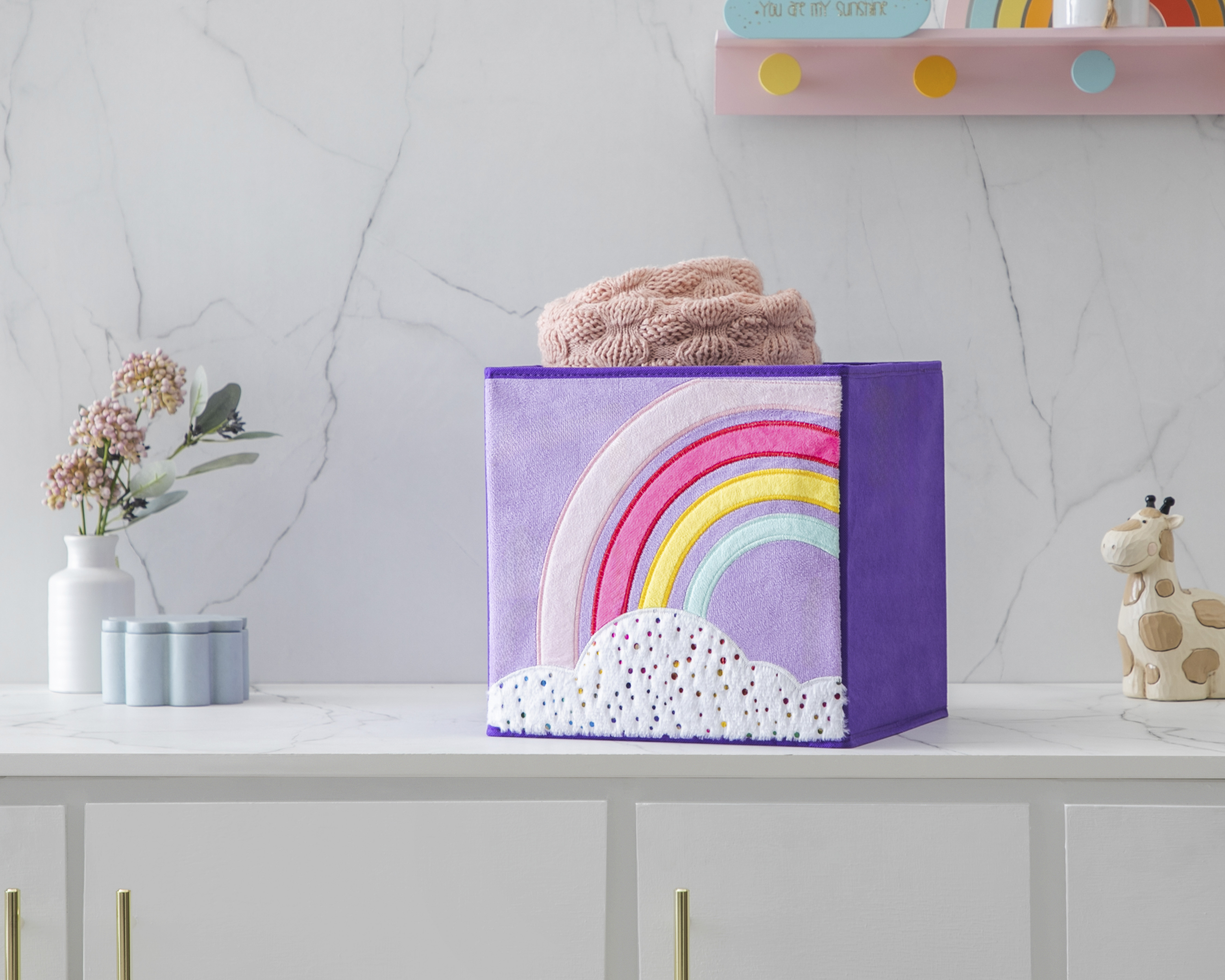 Foto 6 | Foto 6 | Caja de Almacenamiento de Poliéster Rainbow Morada