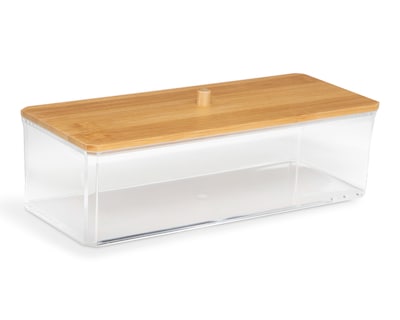 Foto 2 | Foto 2 | Organizador de Plástico +Simple Turquesa con Tapa de Bambú