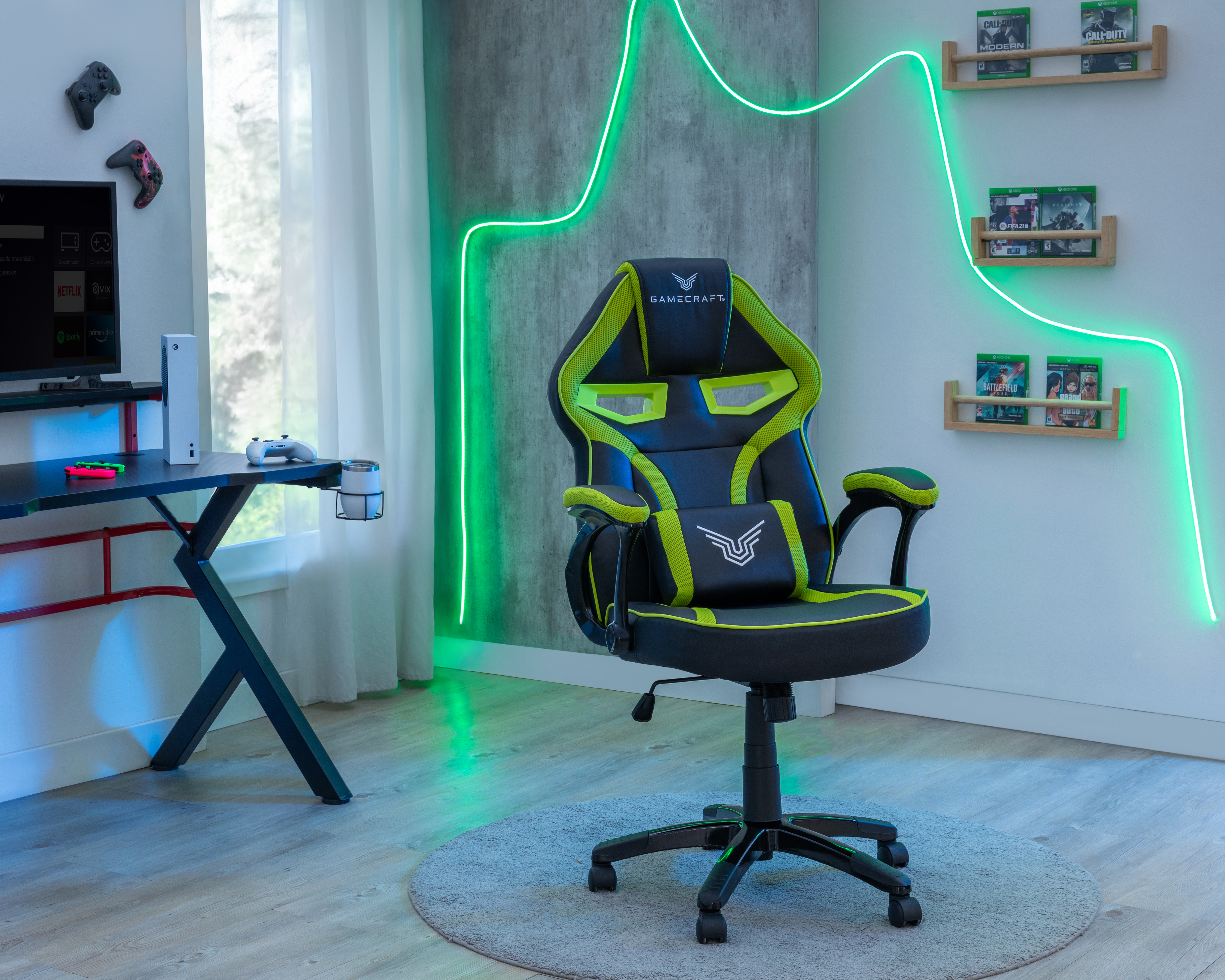 Foto 1 | Foto 1 | Silla Gamer Gamecraft Reclinable Negra
