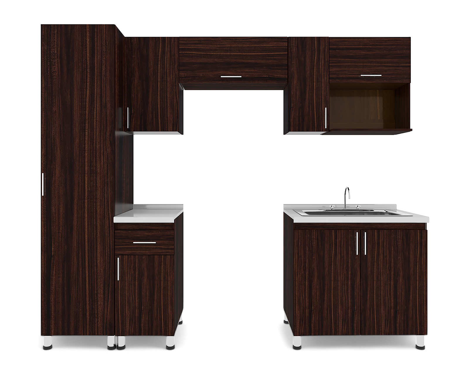 Foto 2 | Foto 2 | Cocina Integral Mobi Denver Nogal Moka 260 cm