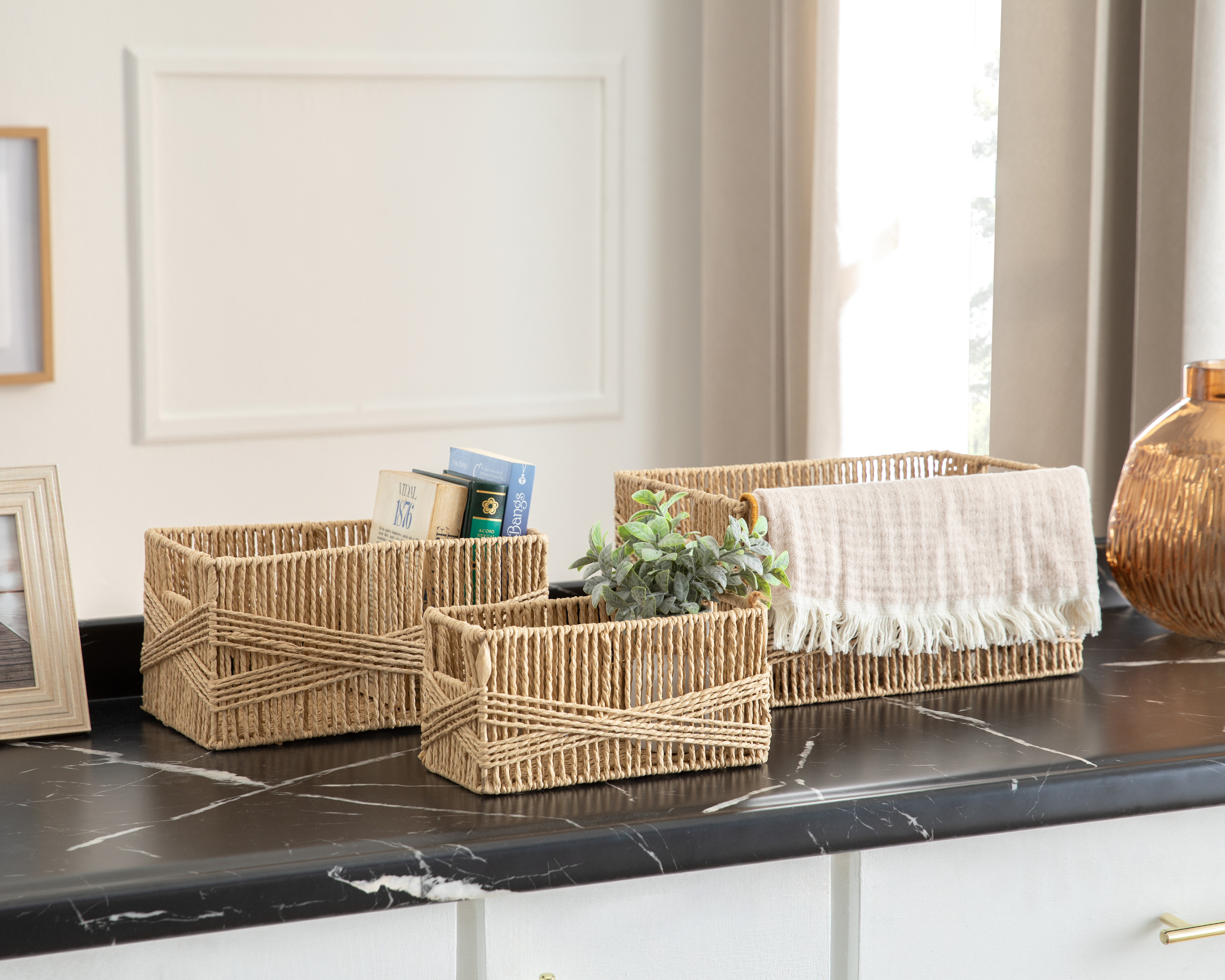 Foto 6 | Foto 6 | Canasta de Hoja de Papel +Simple Renata Beige