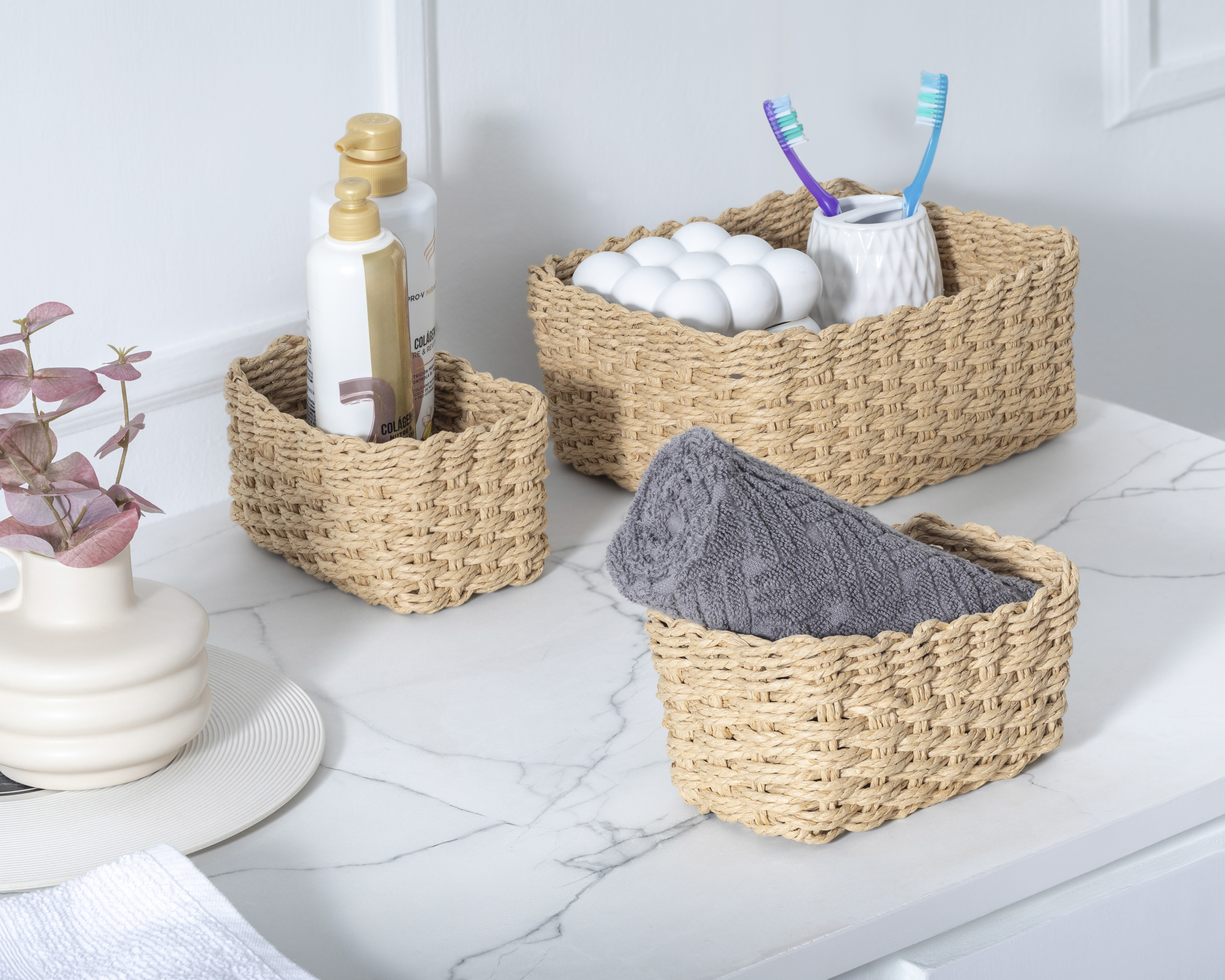 Foto 7 pulgar | Foto 6 | Canasta de Hoja de Papel Alisa +Simple 3 Piezas