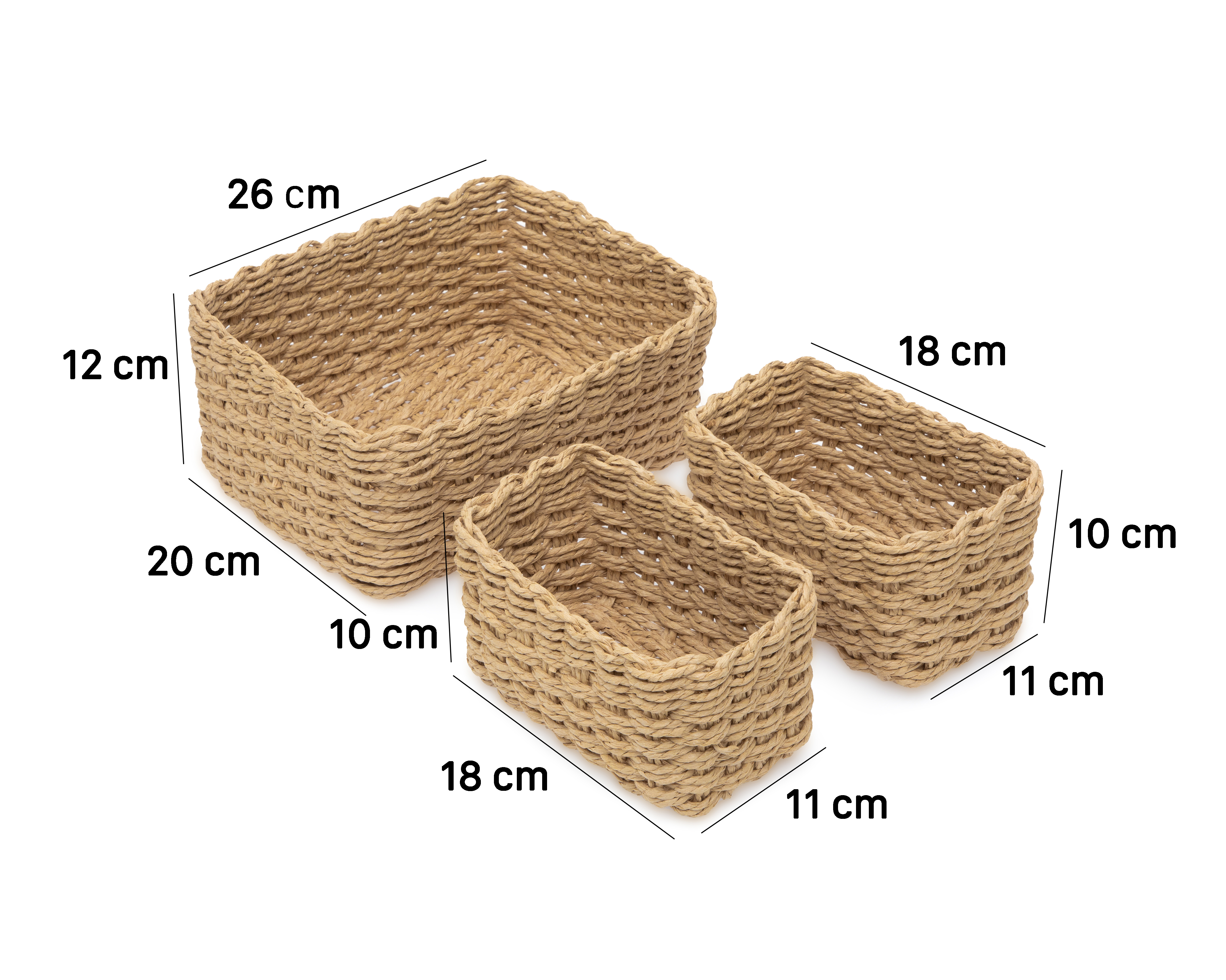 Foto 7 | Foto 7 | Canasta de Hoja de Papel Alisa +Simple 3 Piezas