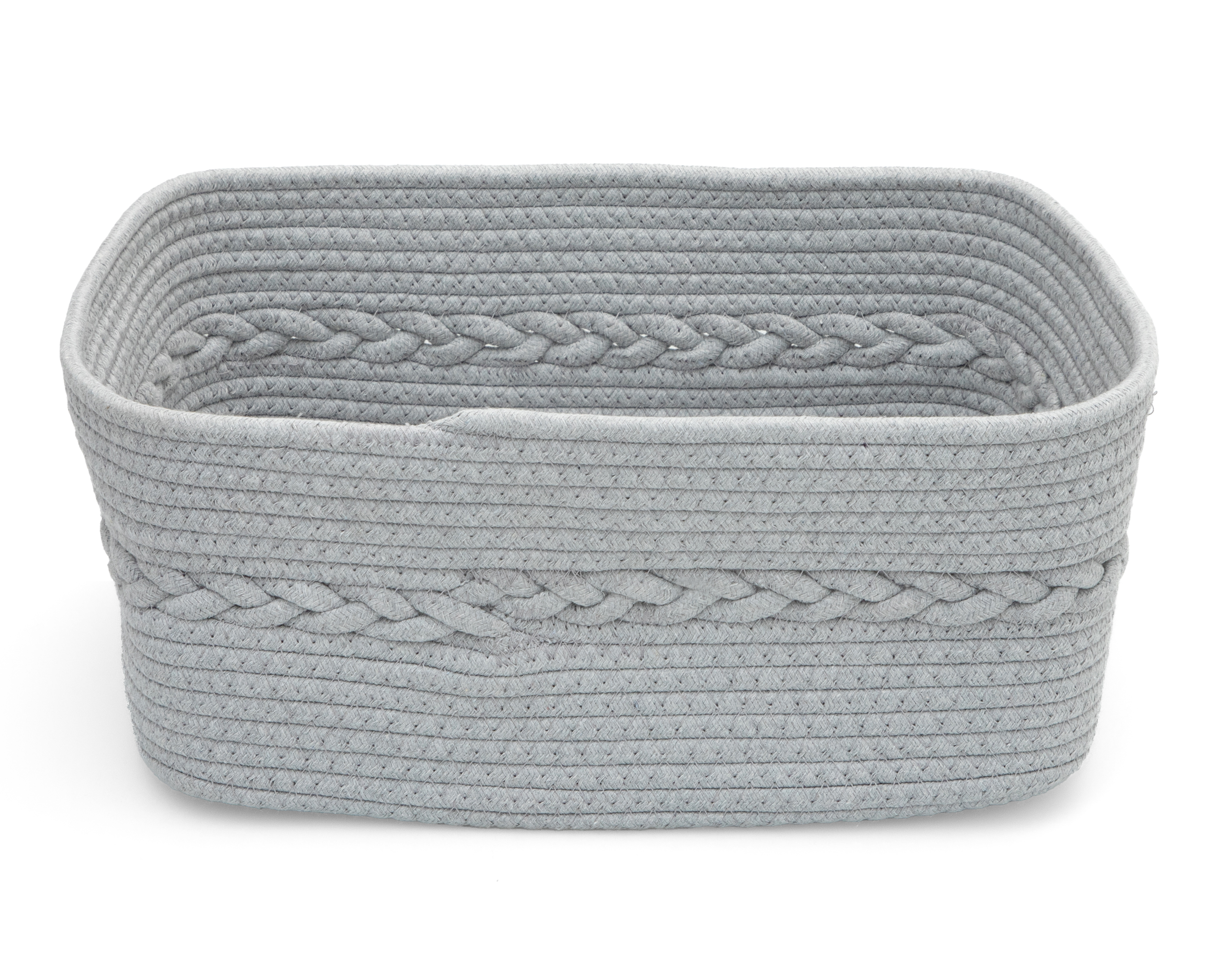 Foto 3 | Foto 3 | Canasta de Algodón +Simple Lía Set Gris 3 Piezas