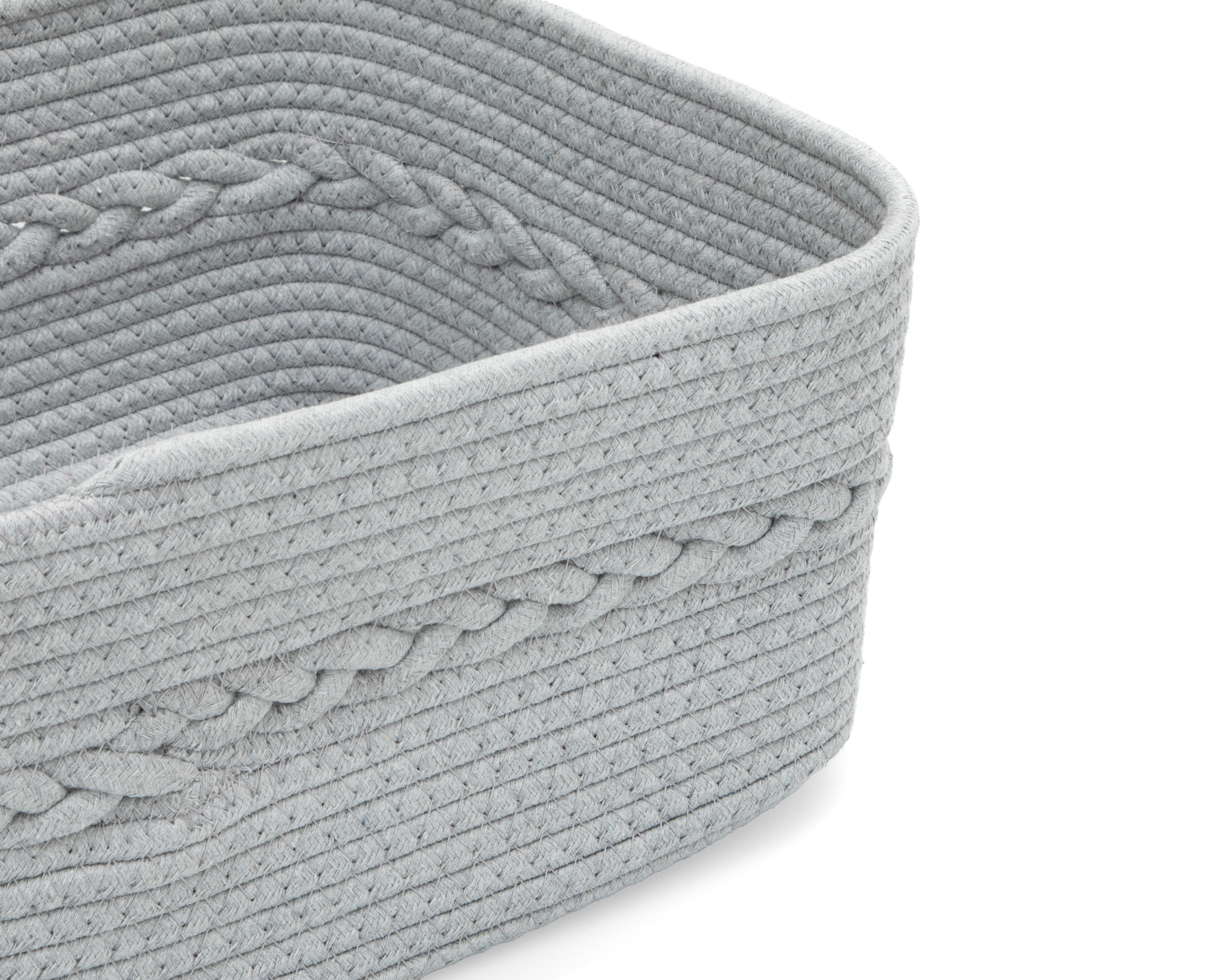 Foto 5 | Foto 5 | Canasta de Algodón +Simple Lía Set Gris 3 Piezas