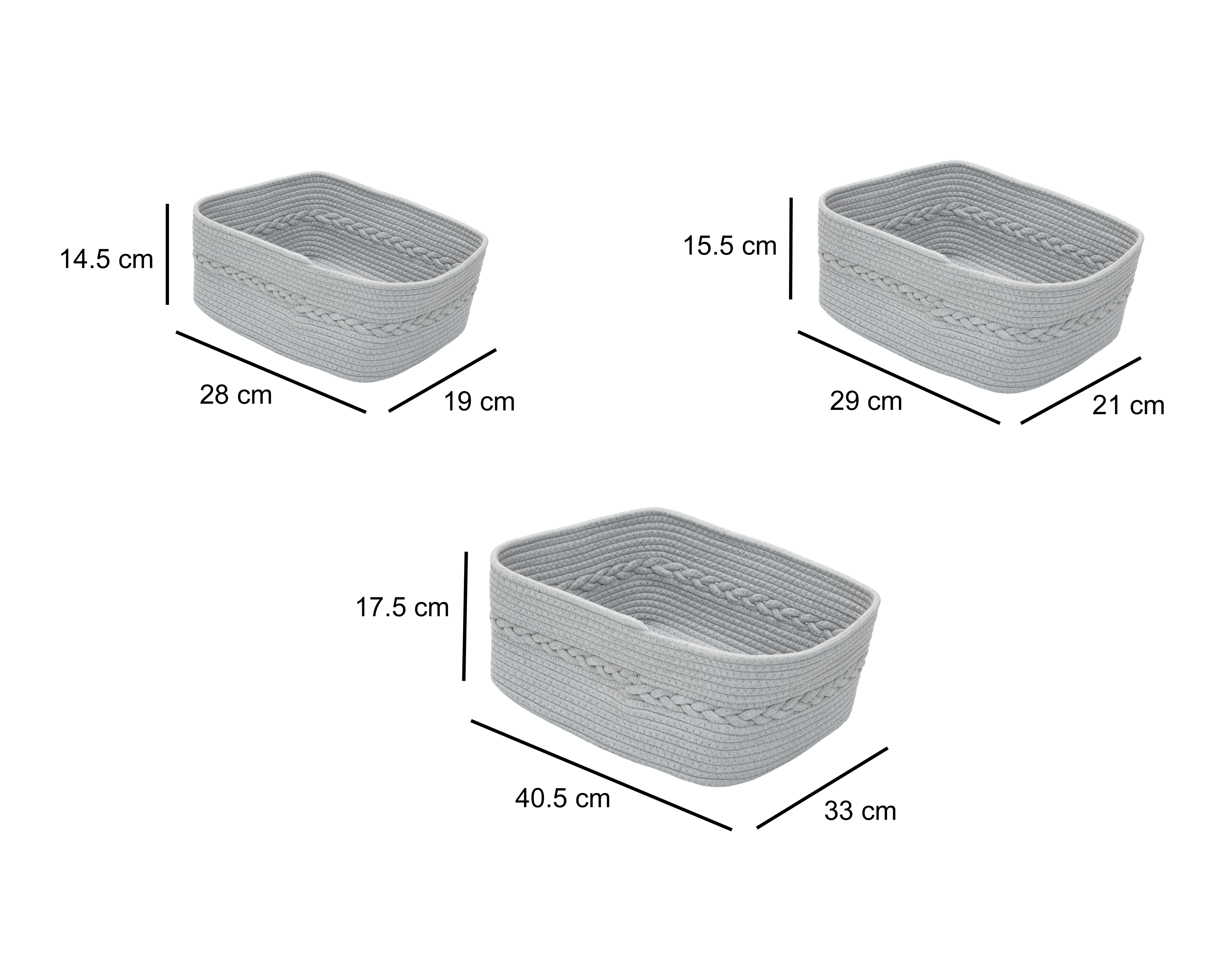 Foto 8 pulgar | Foto 7 | Canasta de Algodón +Simple Lía Set Gris 3 Piezas